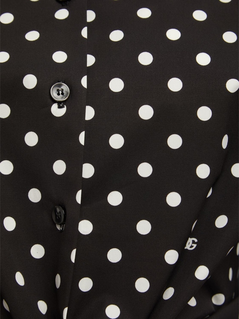 Poplin dots front knot shirt - 5