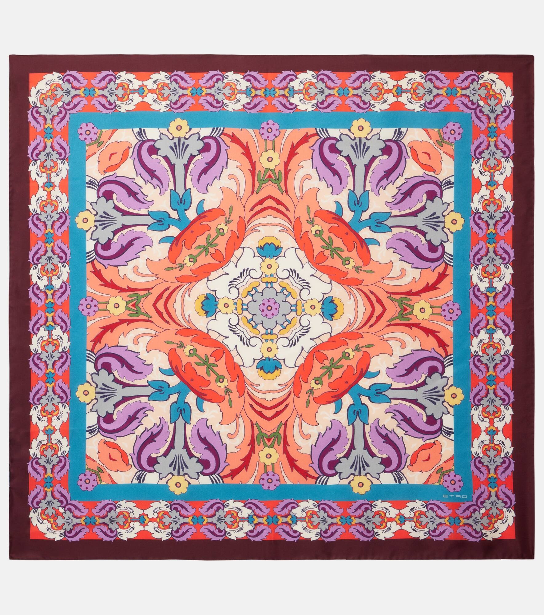 Printed silk twill scarf - 1