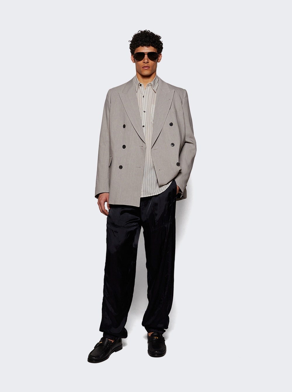 Double Breasted Blazer Grey - 5