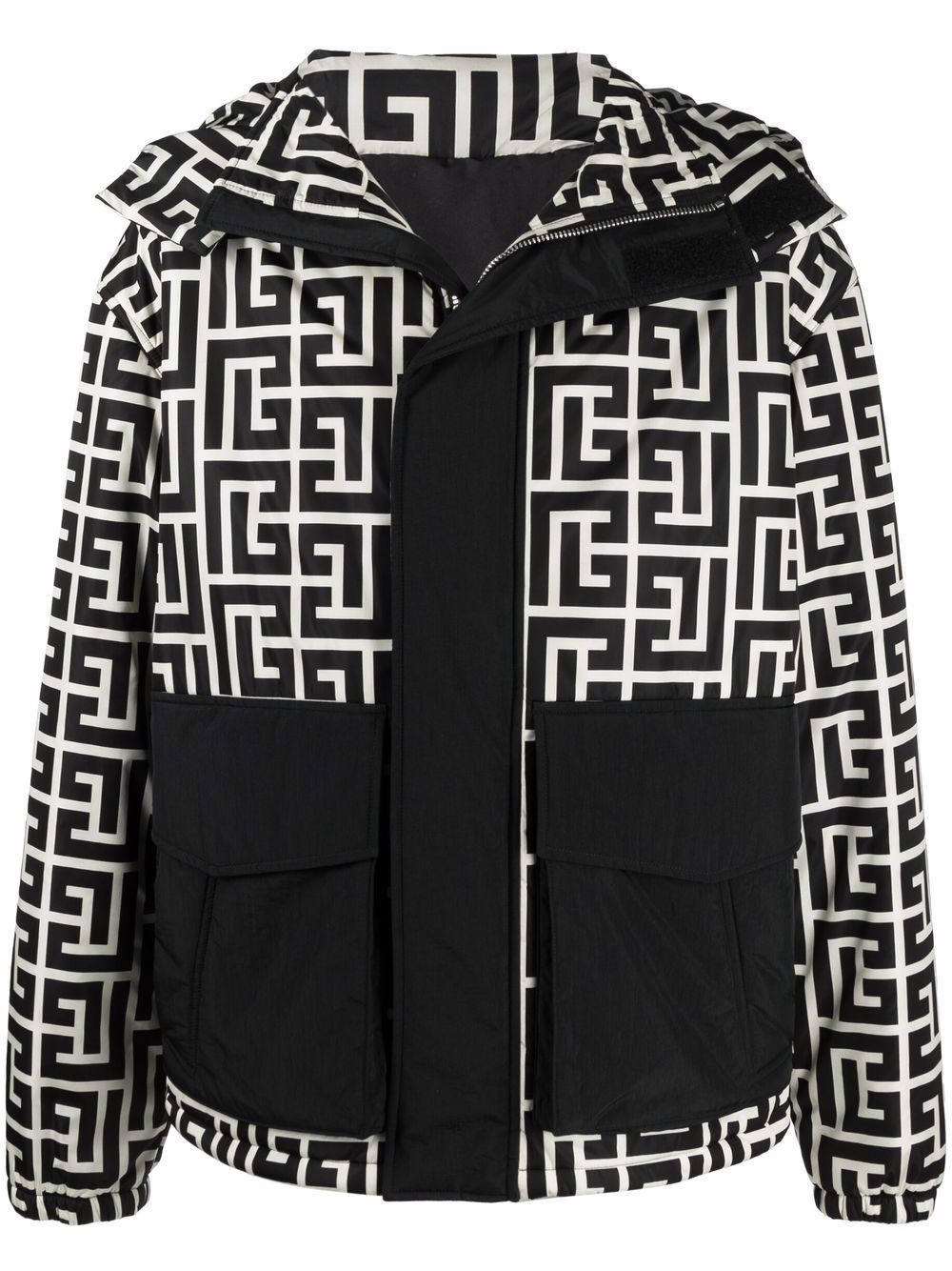 logo-print padded jacket - 1