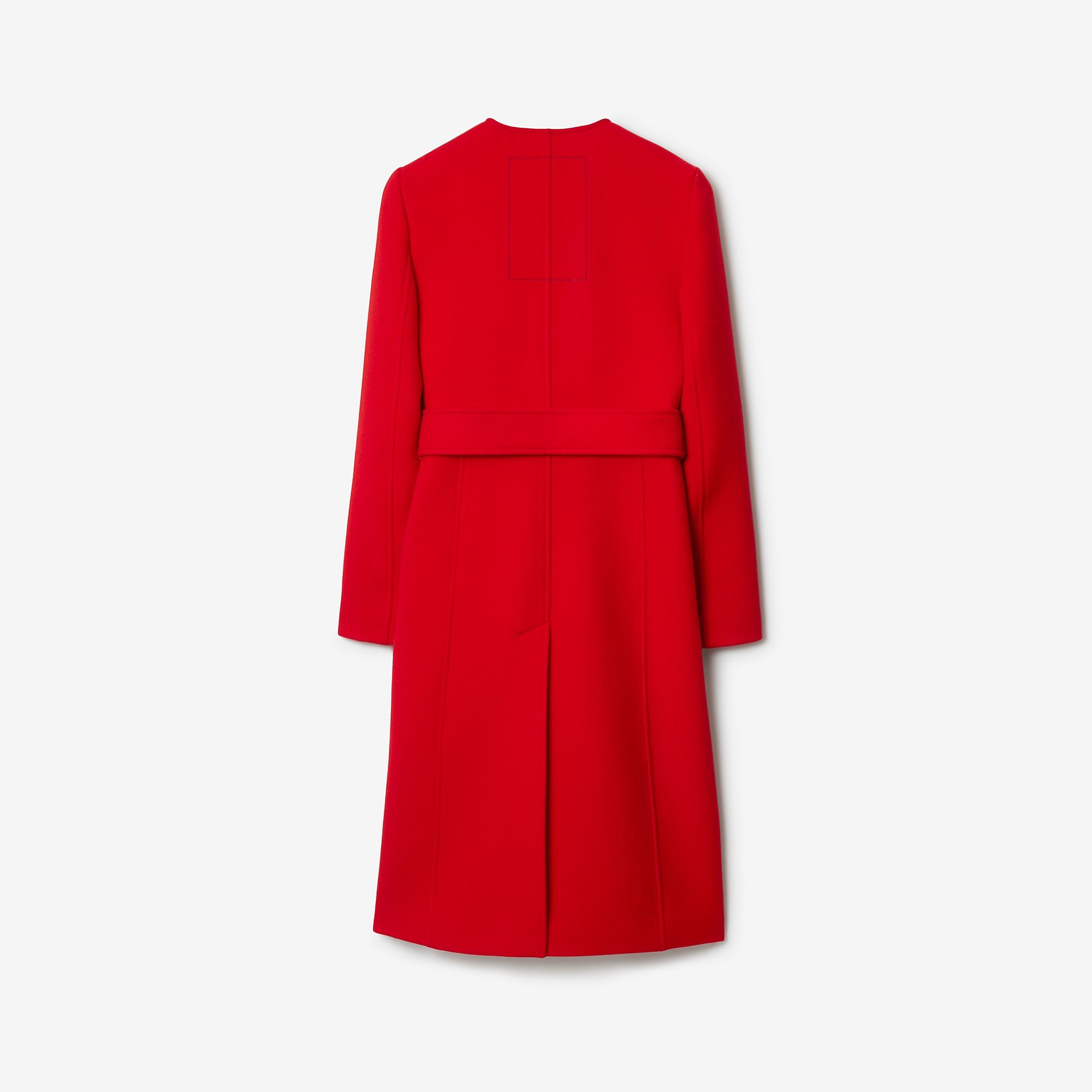 Wool Twill Collarless Coat - 5