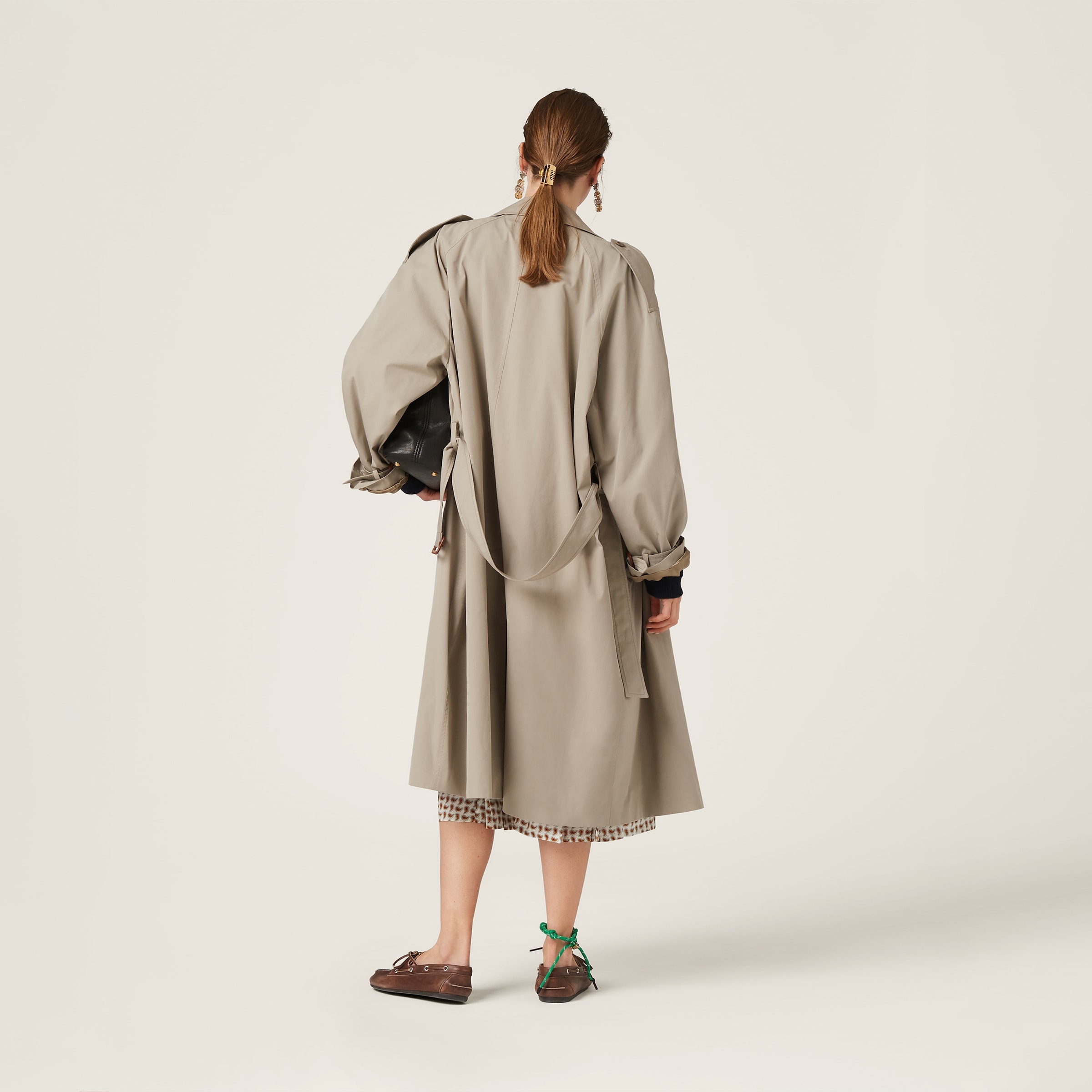 Double-breasted Panama cotton trench coat - 3