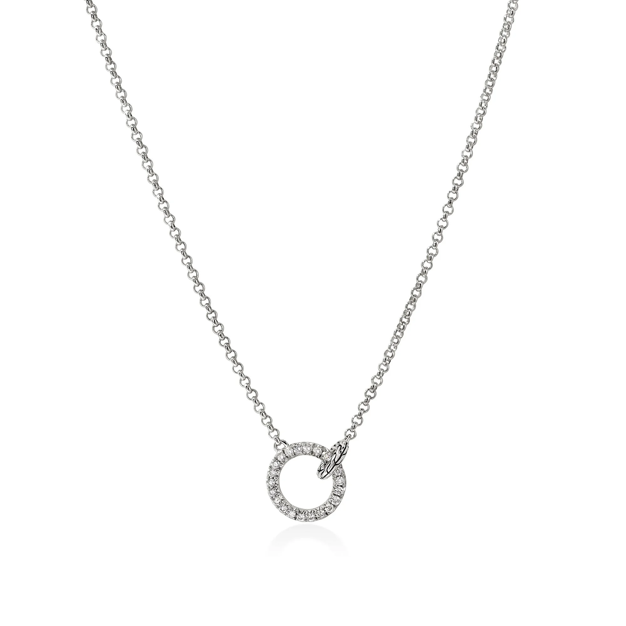 JH Essential Pavé Necklace, Sterling Silver, Diamonds, 2MM - 1