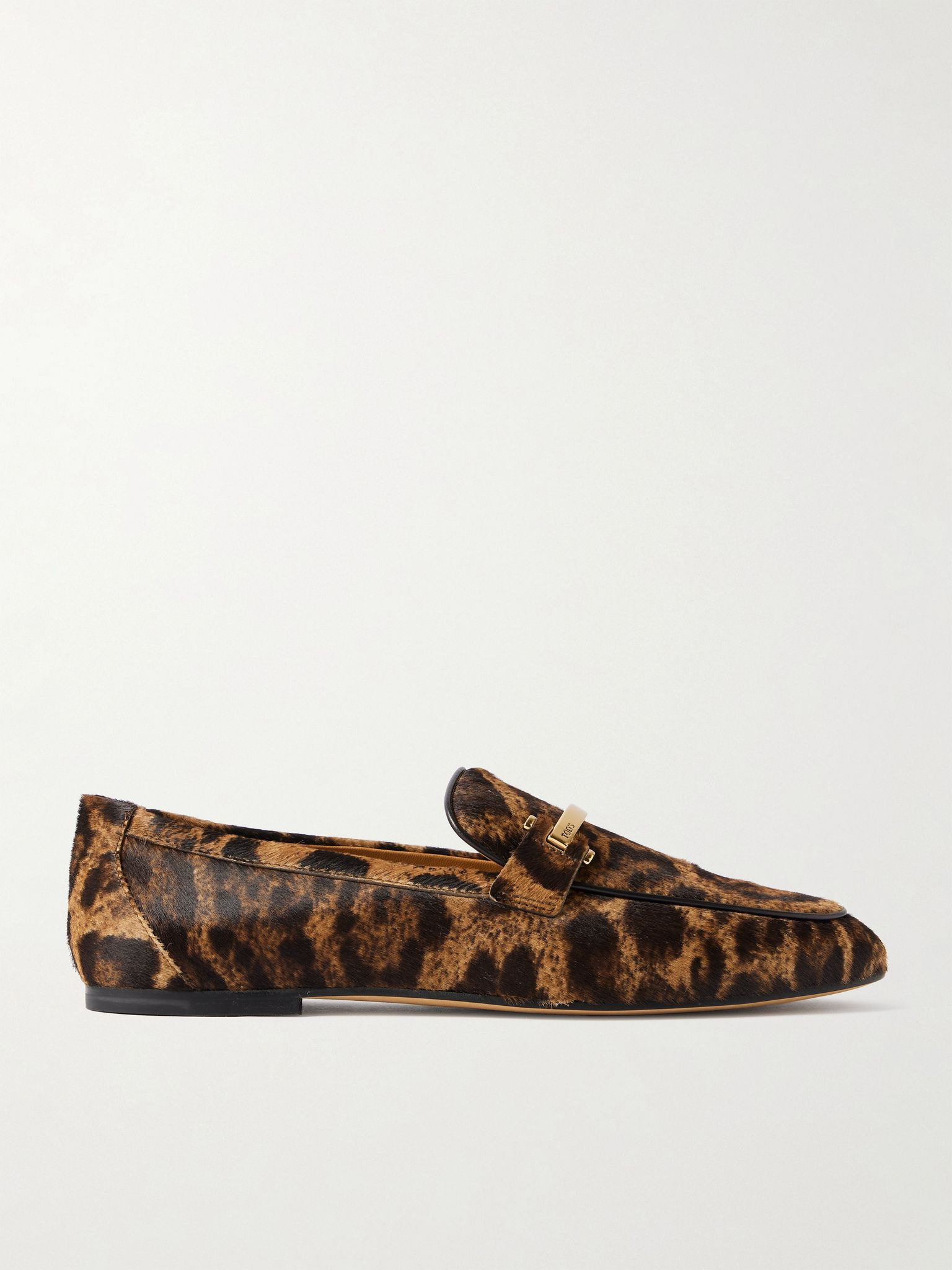 Embellished leopard-print calf hair loafers Leopard print - 1