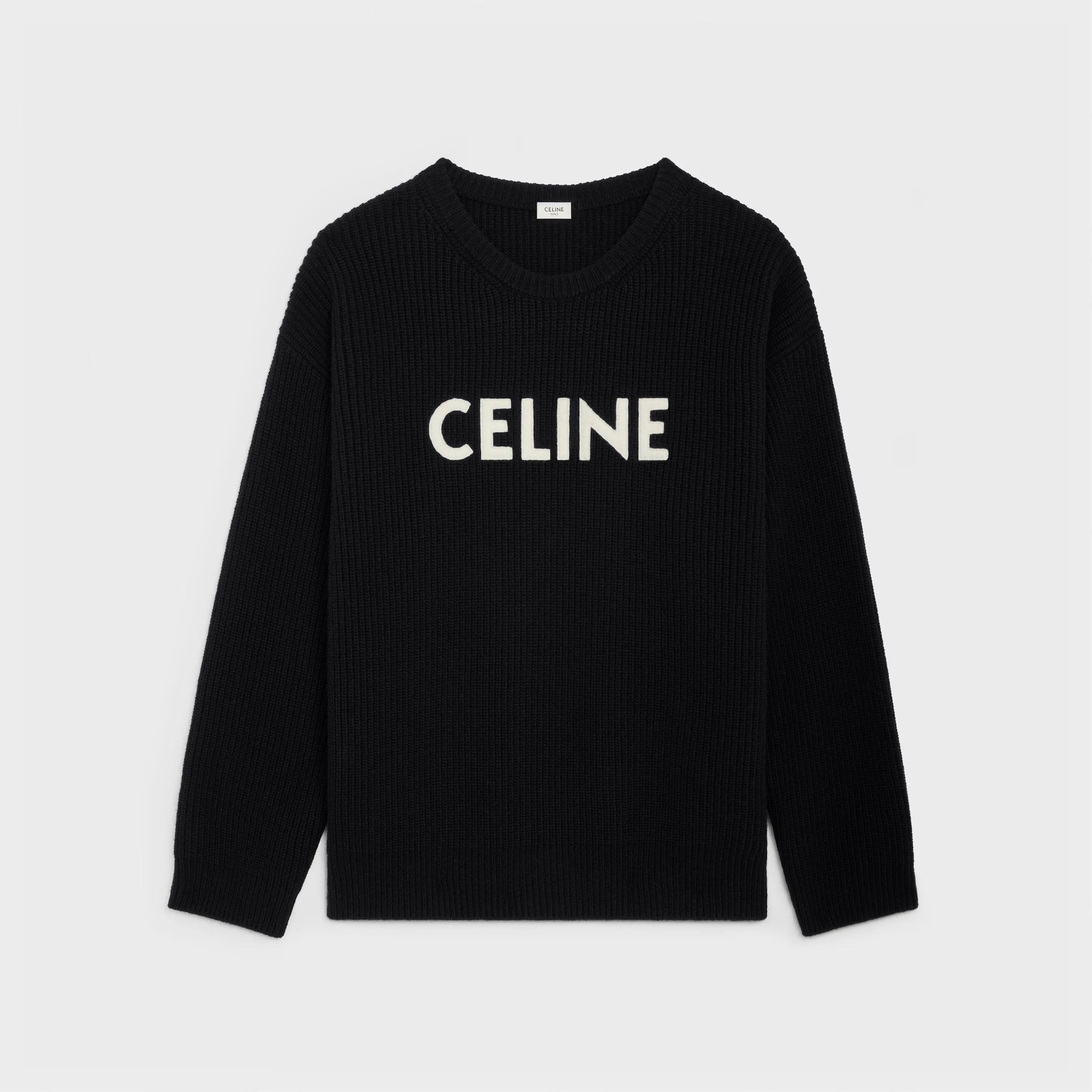celine oversized sweater in ribbed wool - 1