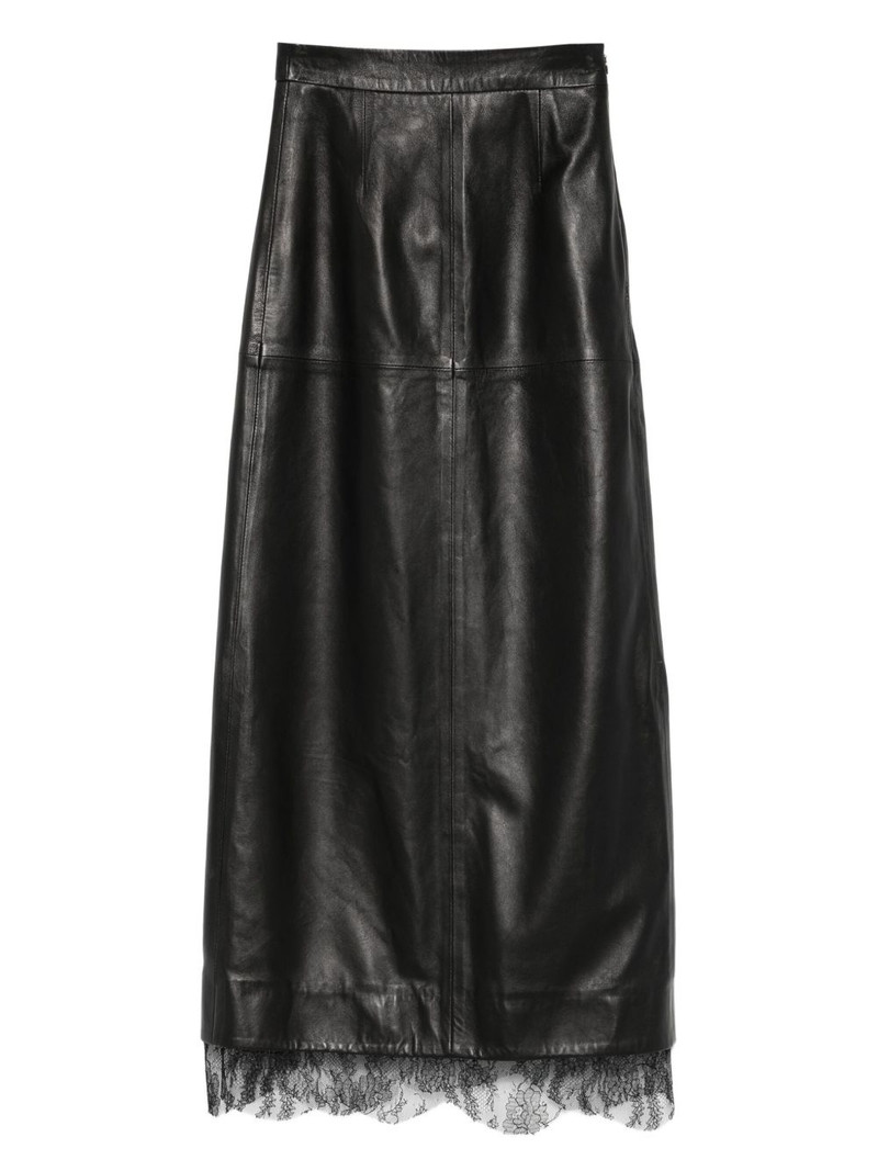 leather A-line skirt 1