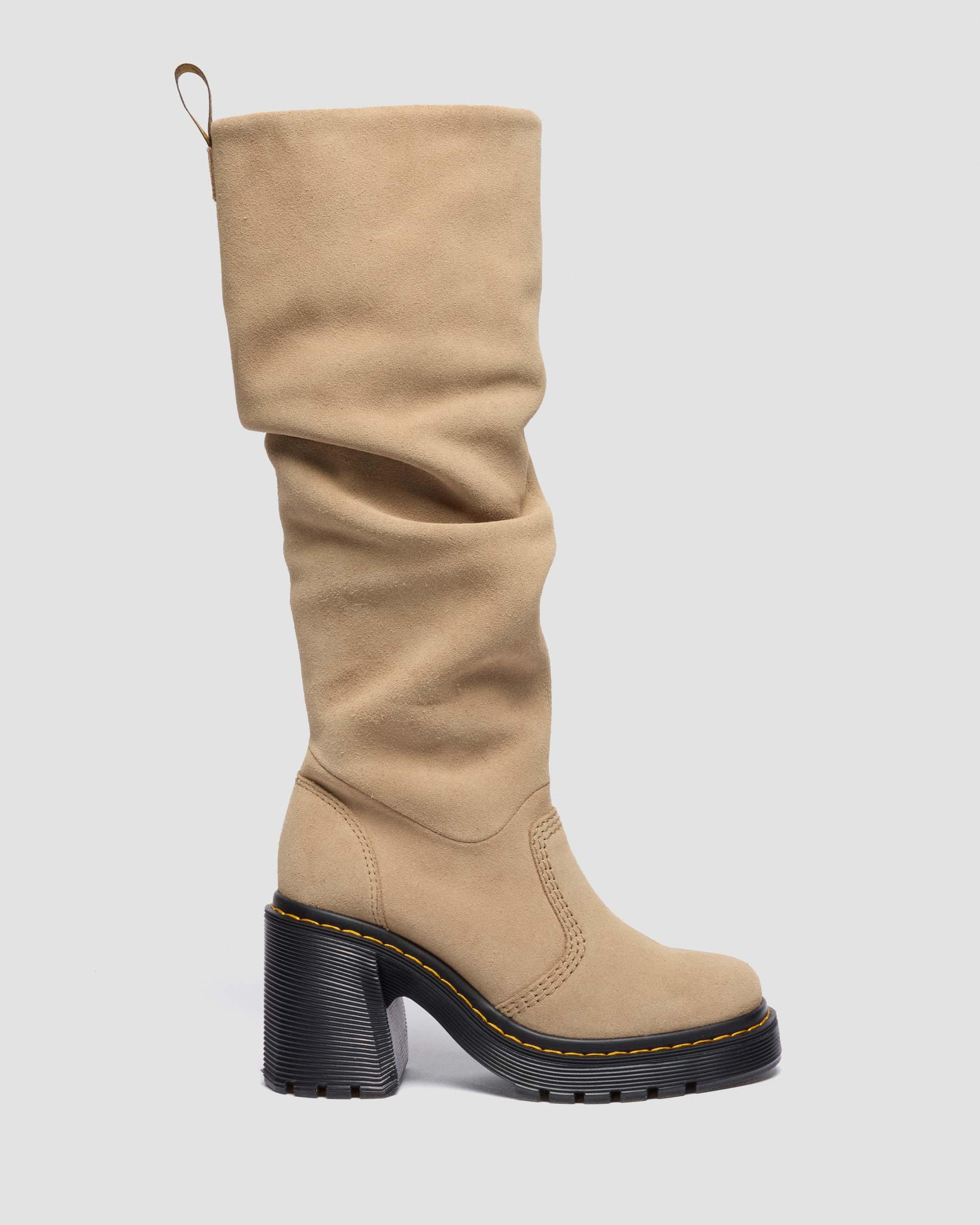 KASEY Suede Knee High Heeled Boots - 5