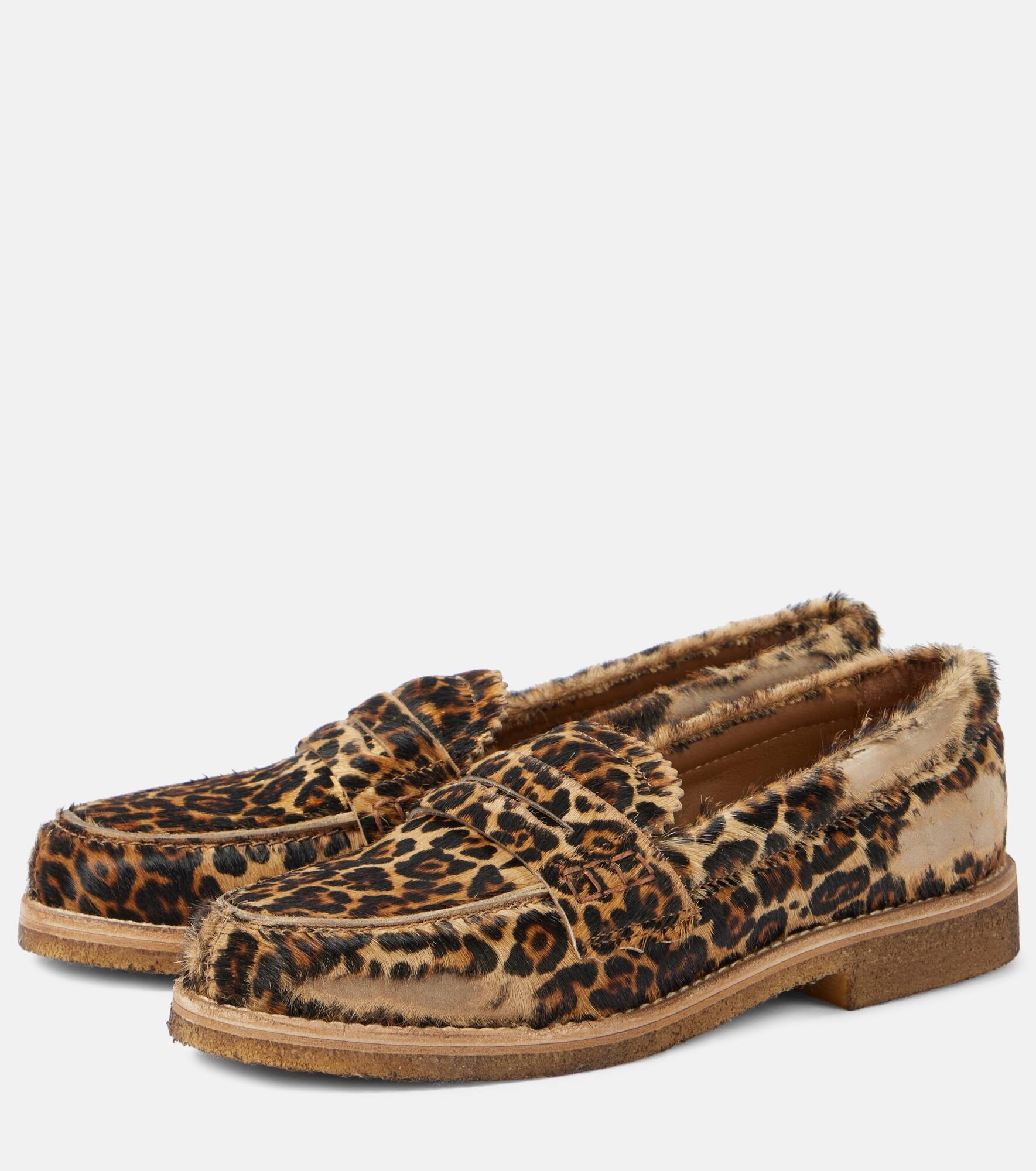 Jerry calf hair penny loafers - 5