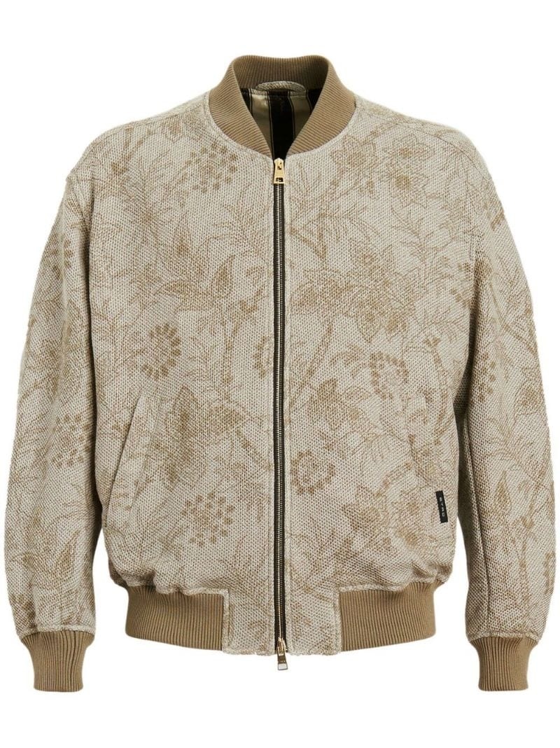 all-over paisley-print bomber jacket - 1