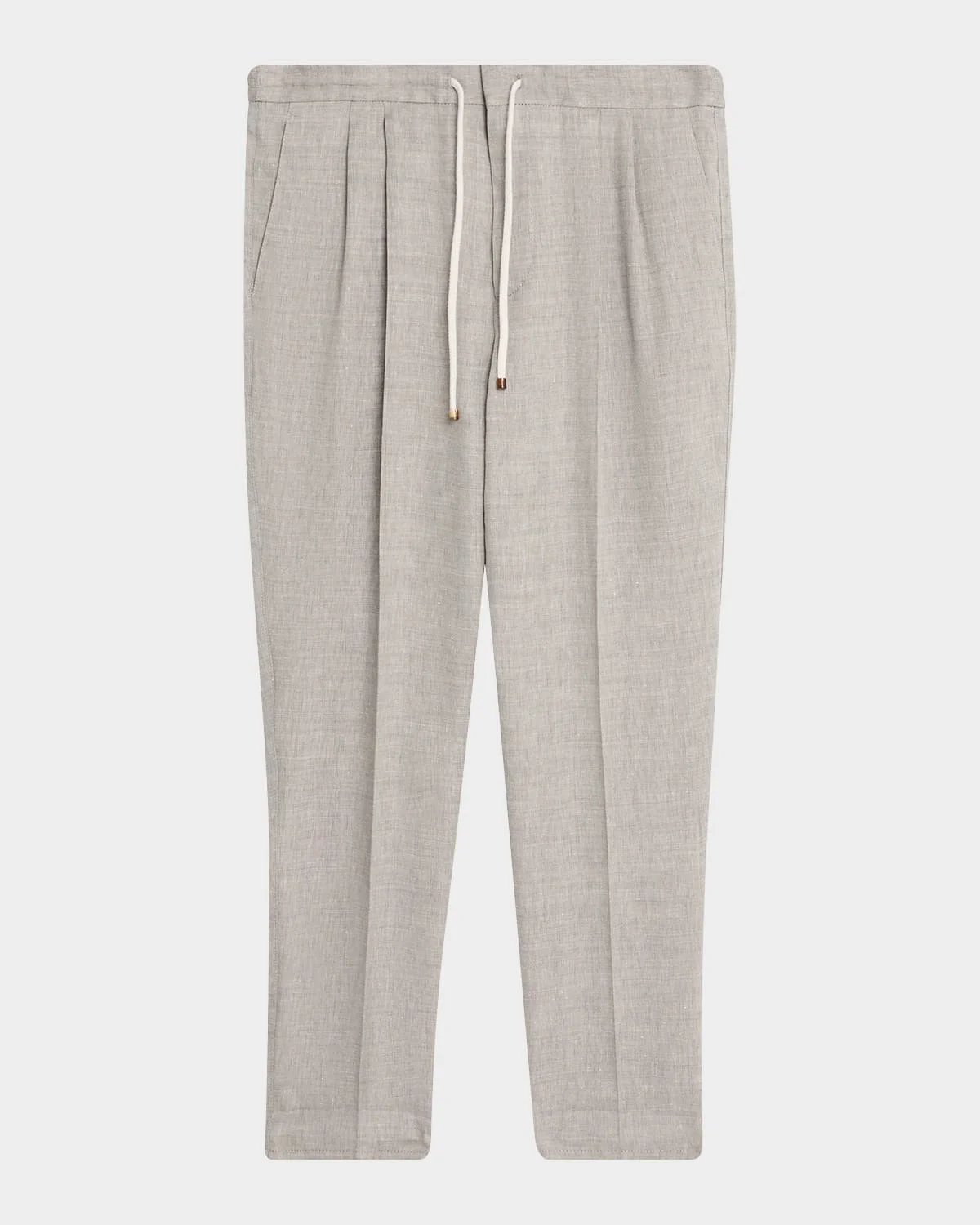 Men's Linen and Wool Pleated Drawstring Pants - 1