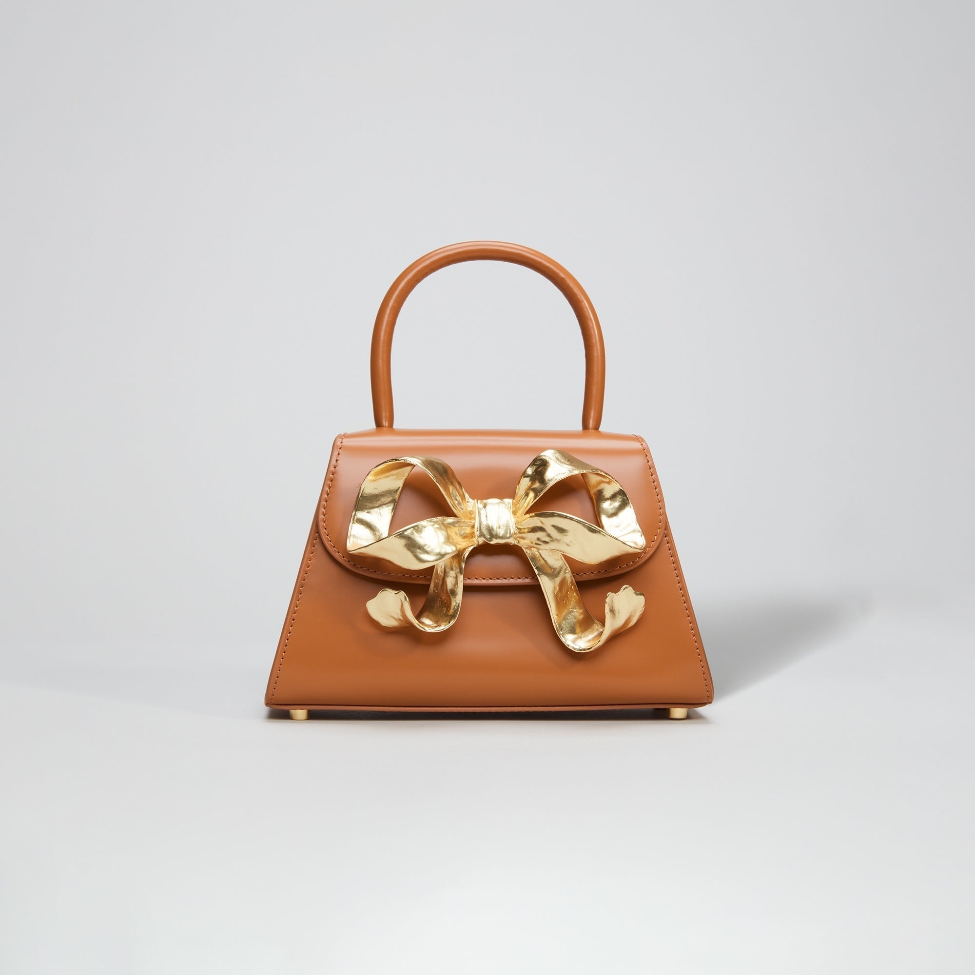 The Bow Mini in Tan with Gold Hardware - 1