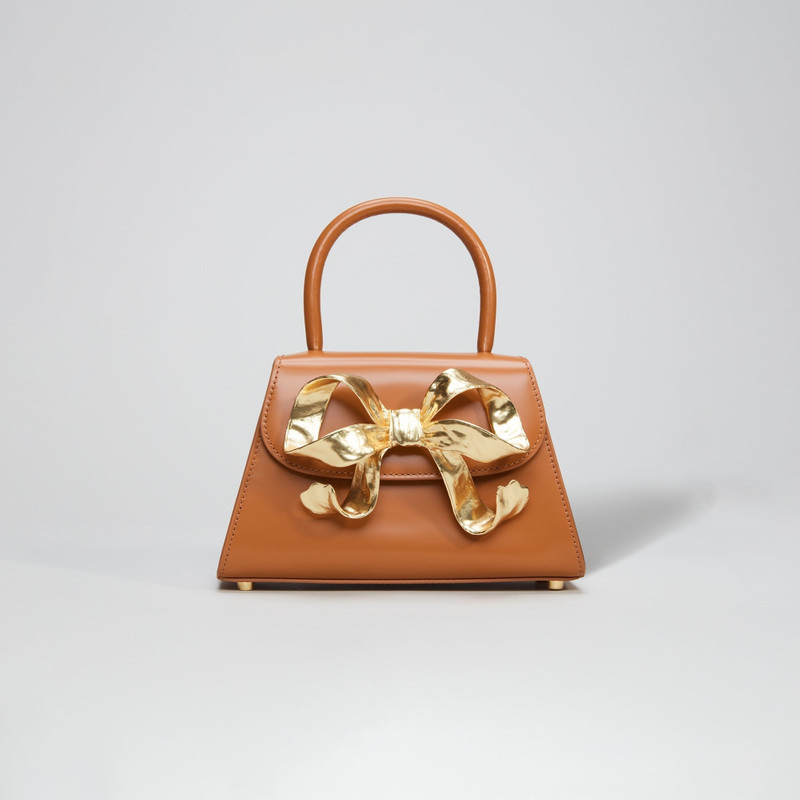 The Bow Mini in Tan with Gold Hardware 1