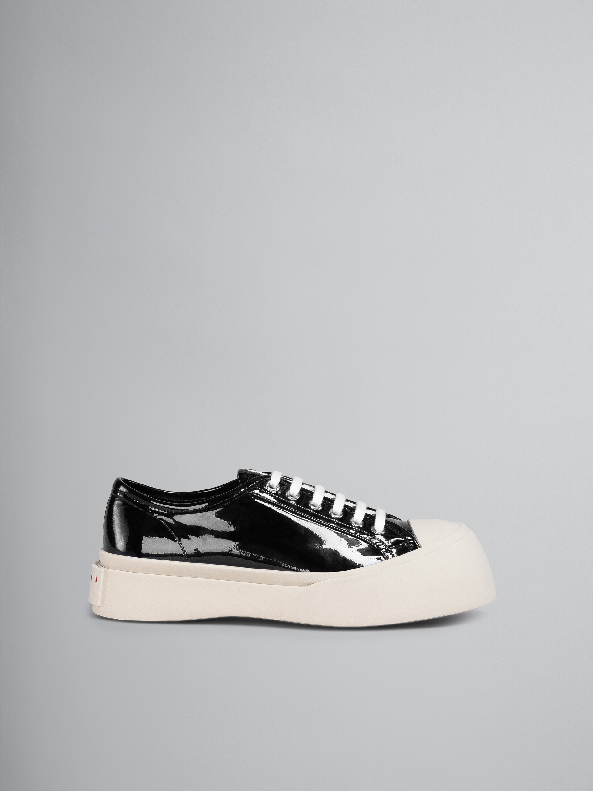 BLACK PATENT LEATHER PABLO LACE-UP SNEAKER - 1