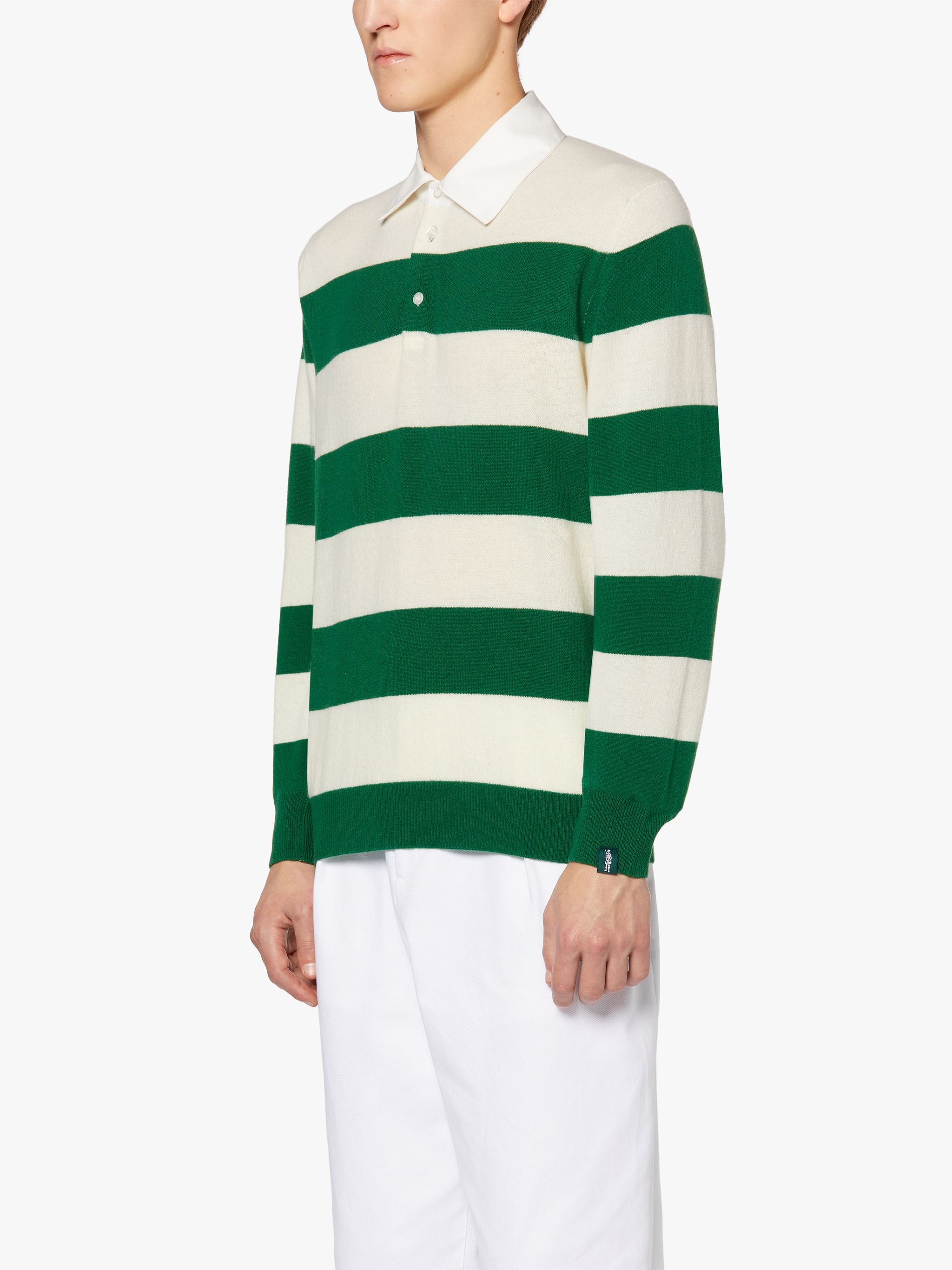 GREEN WOOL KNITTED RUGBY SHIRT | GKM-202 - 3
