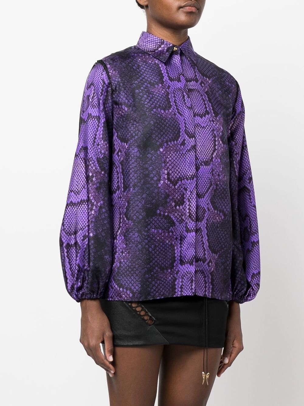 snake-print silk shirt - 3