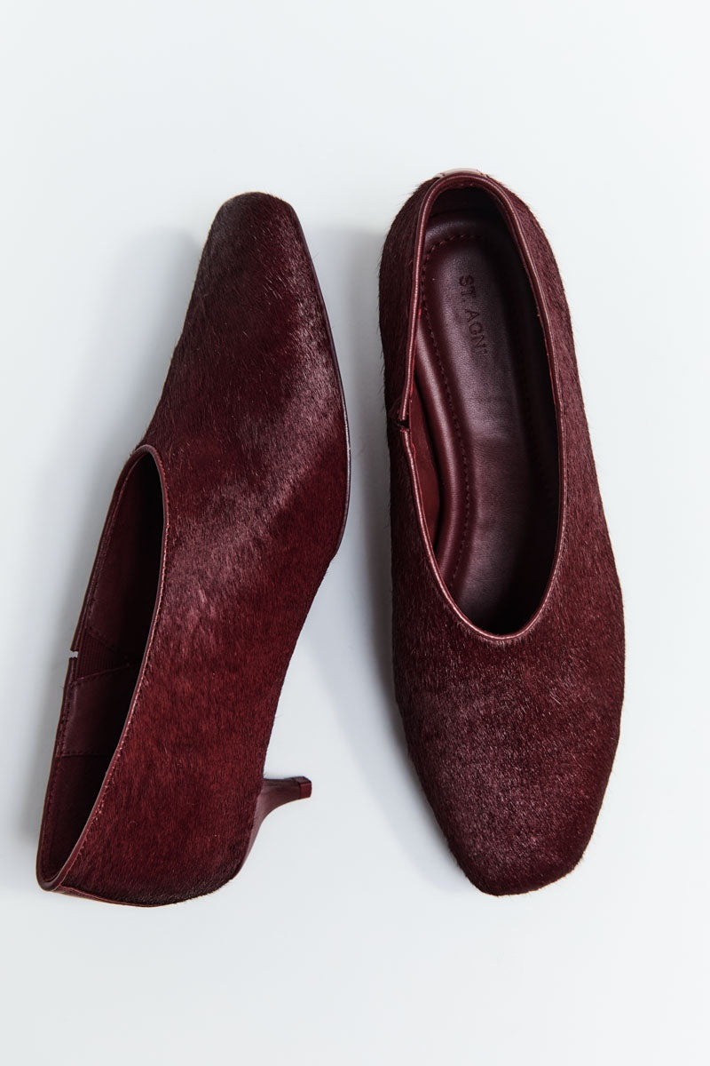 Pony Hair Glove Heel - Plum 3