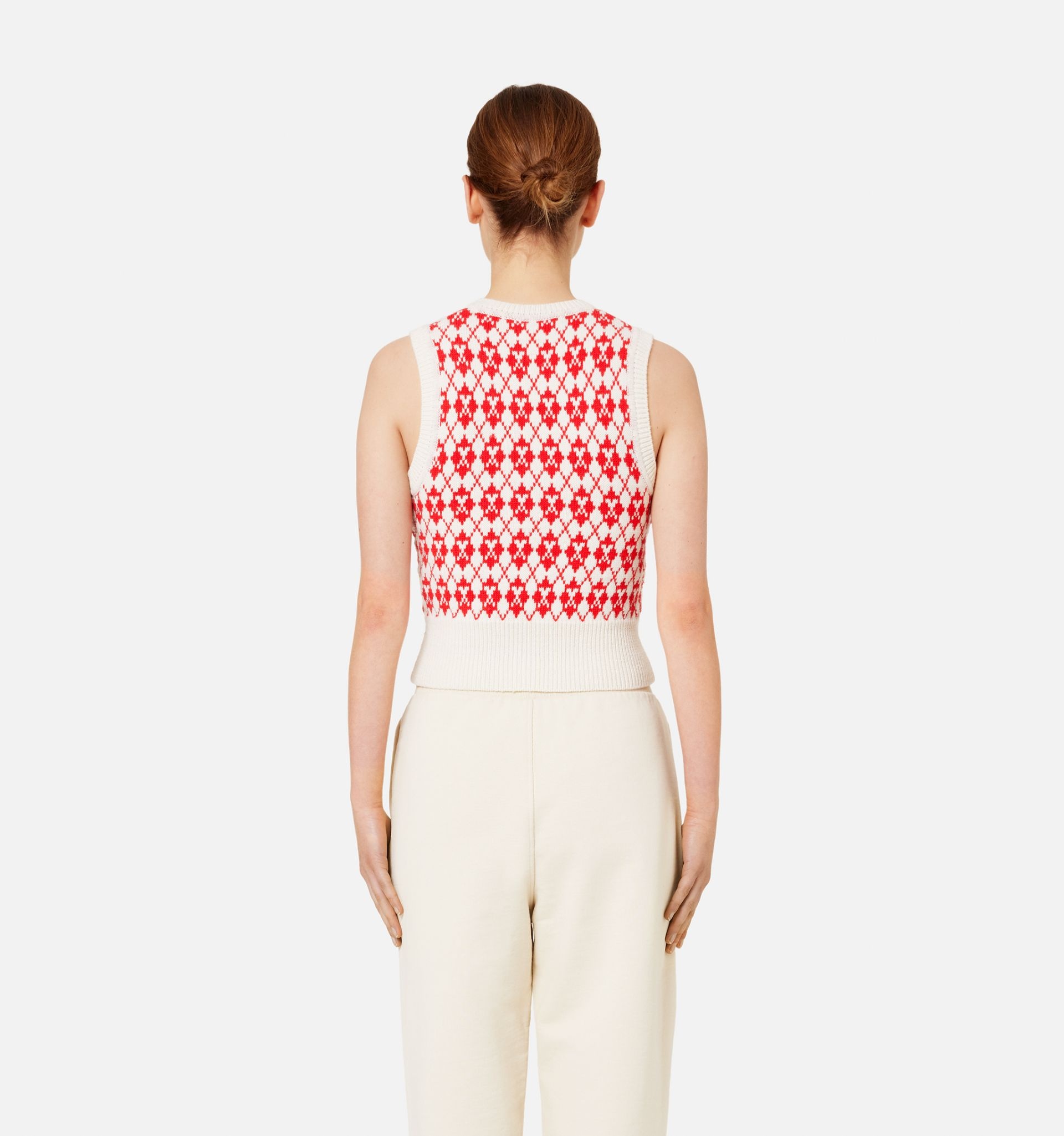 Jacquard V Neck Sweater - 5