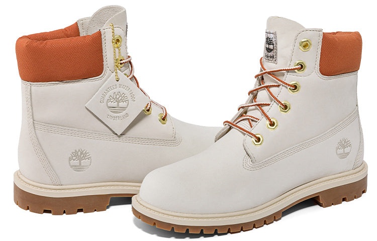 (WMNS) Timberland Heritage 6 Inch Waterproof Boots 'White Nubuck' A5RVCW - 4