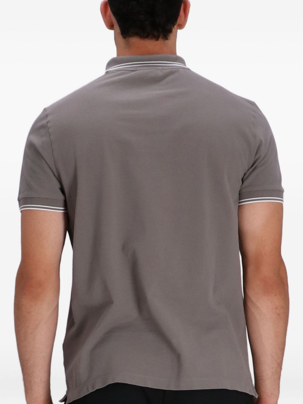 logo-patch cotton polo shirt - 4