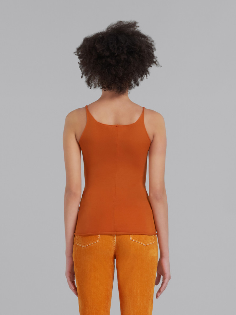 ORANGE STRETCH NYLON TANK TOP WITH INLAY 3