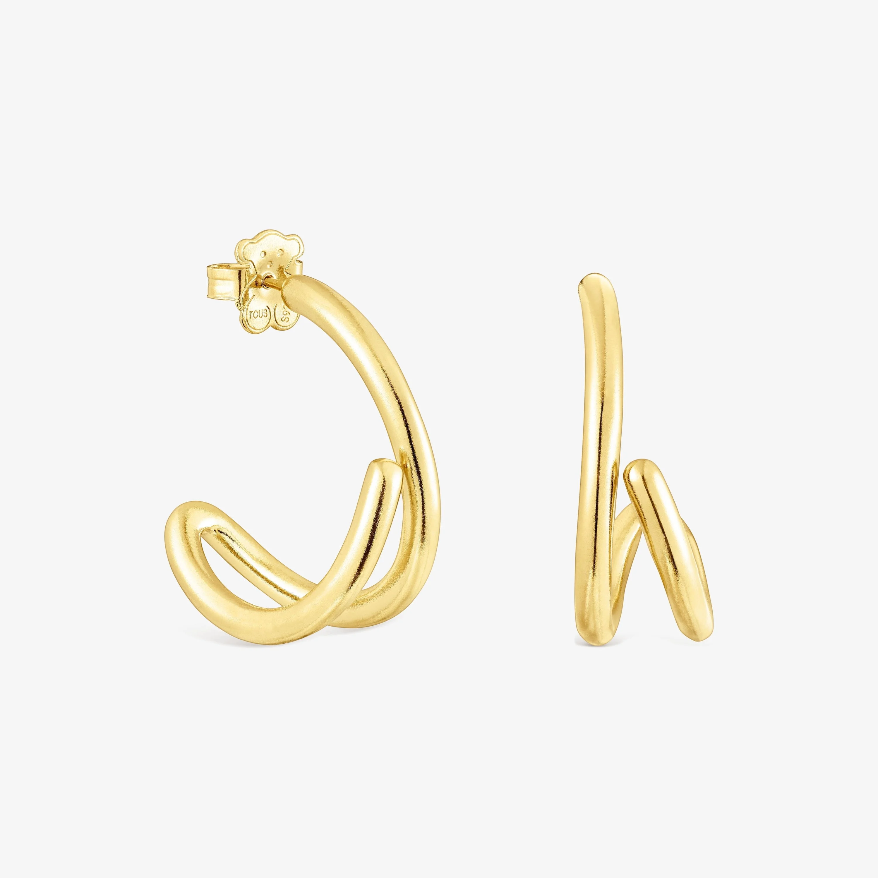 18K gold vermeil Bent Hoop earrings - 1