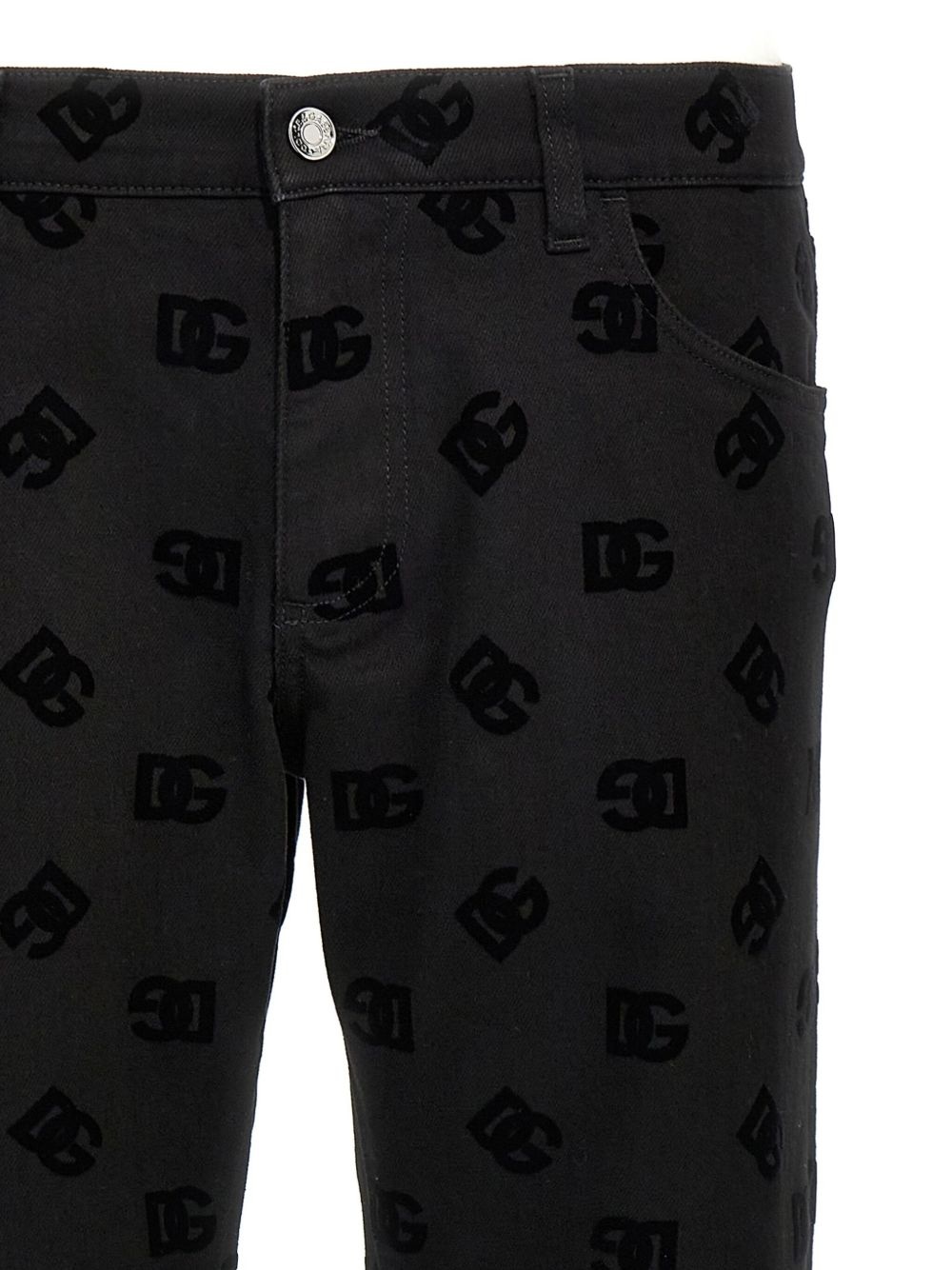 logo-embossed jeans - 3