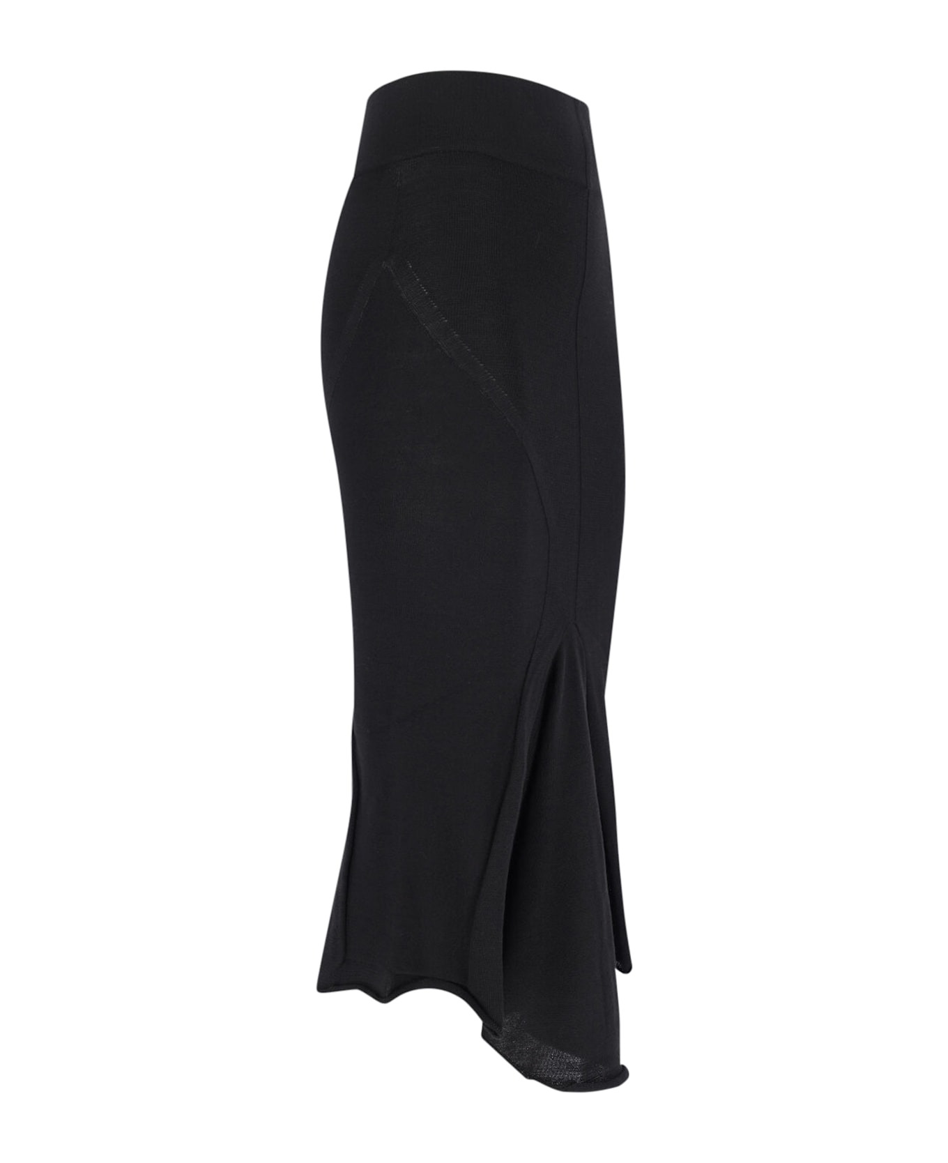 Asymmetrical Wool Midi Skirt - 3