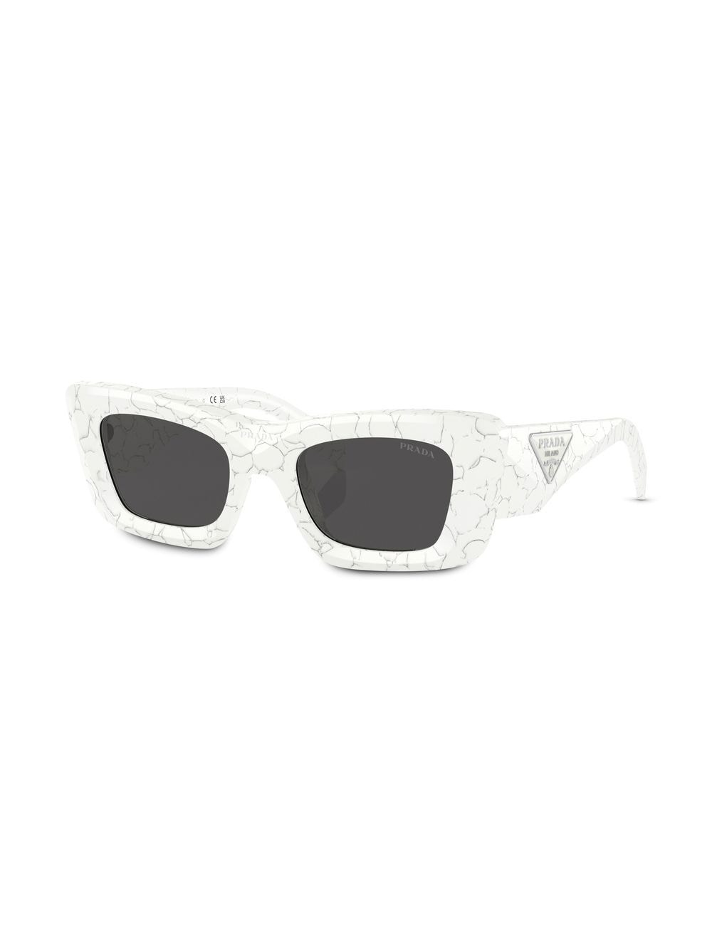 marble-print rectangular-frame sunglasses - 2