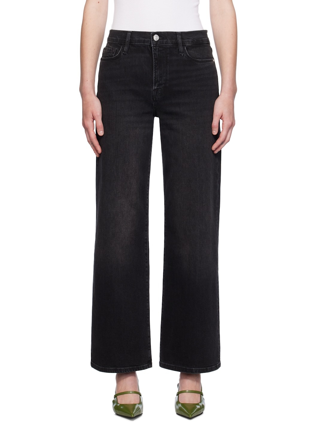 Black 'Le Slim Palazzo' Jeans - 1