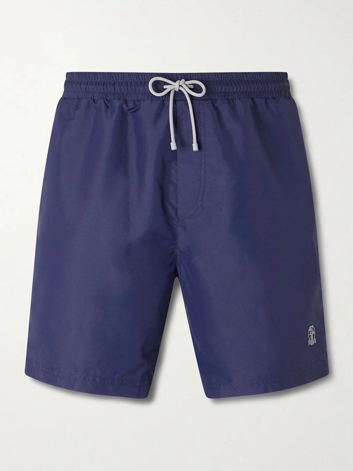 Straight-Leg Mid-Length Logo-Embroidered Swim Shorts - 1