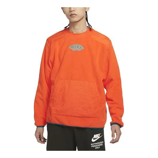 Nike CNY Chinese New Year's Edition Therma-Fit Logo Embroidered Loose Fleece Sports Round Neck Pullo - 1