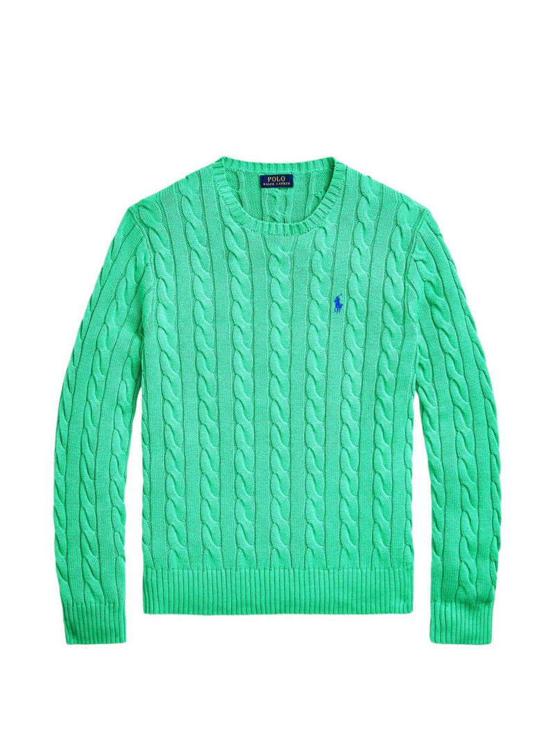 cable-knit embroidered-logo sweater 1