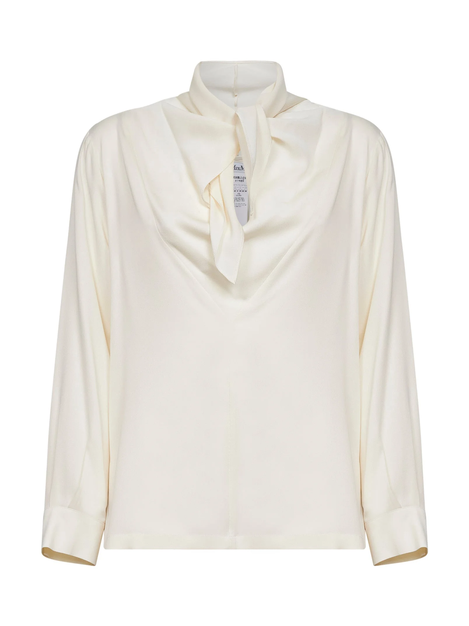 Max Mara Women Ivory Silk Charmeuse Mxmbadia Blouse - 1
