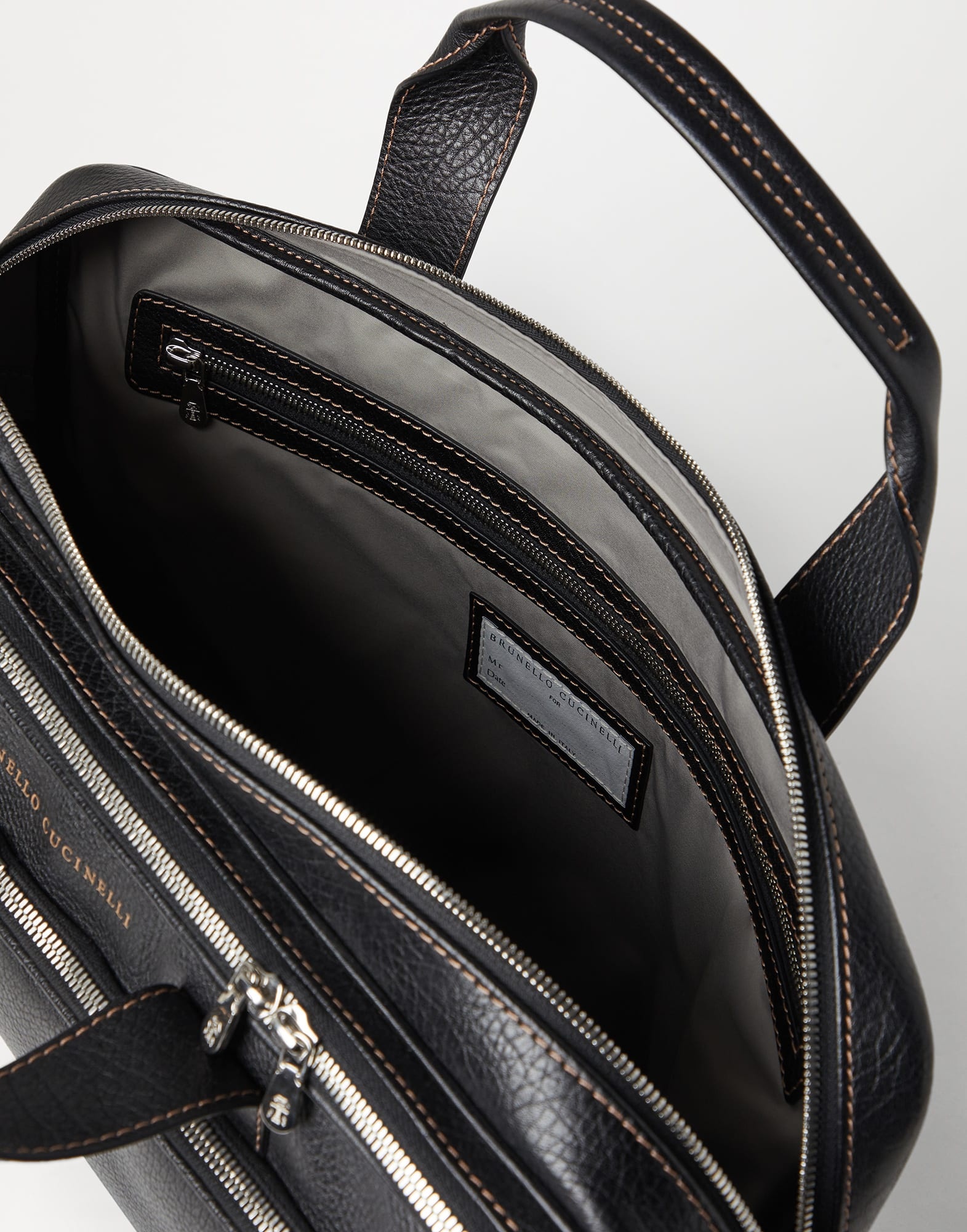 Grained calfskin briefcase with zipper - 5