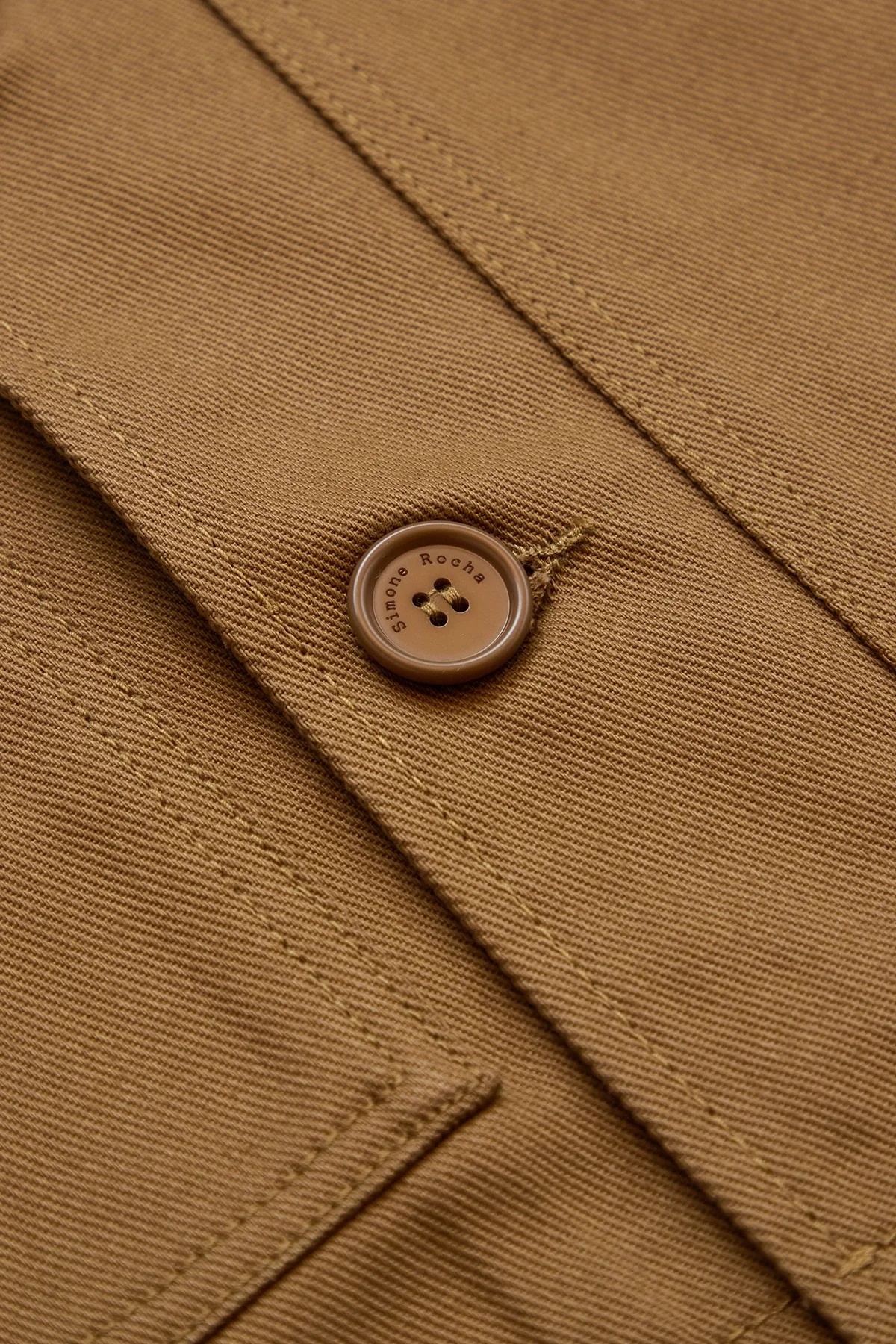 Simone Rocha Puff Sleeve Sailor Collar Workwear Jacket Khaki - 3