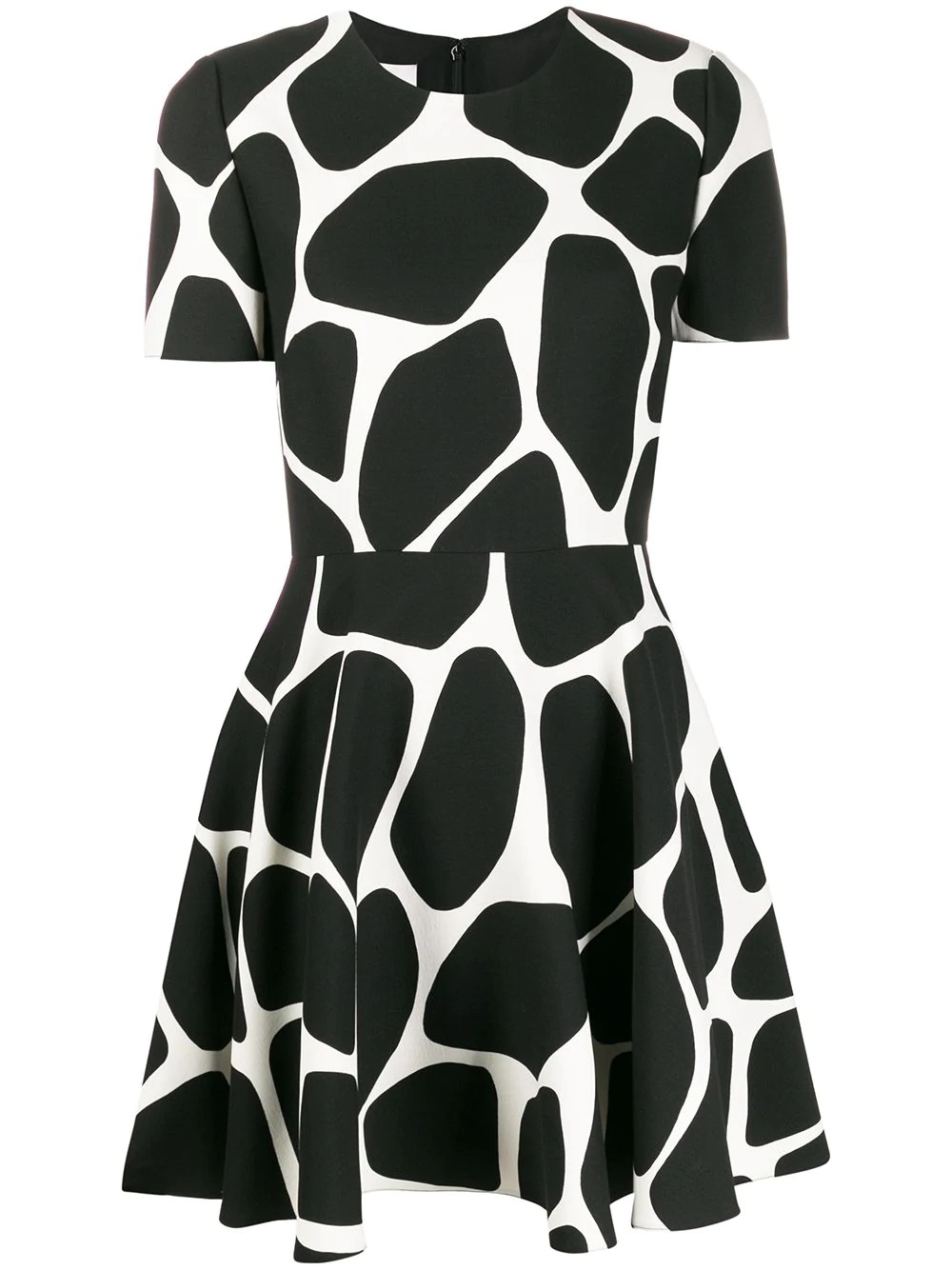 giraffe print flared mini dress - 1