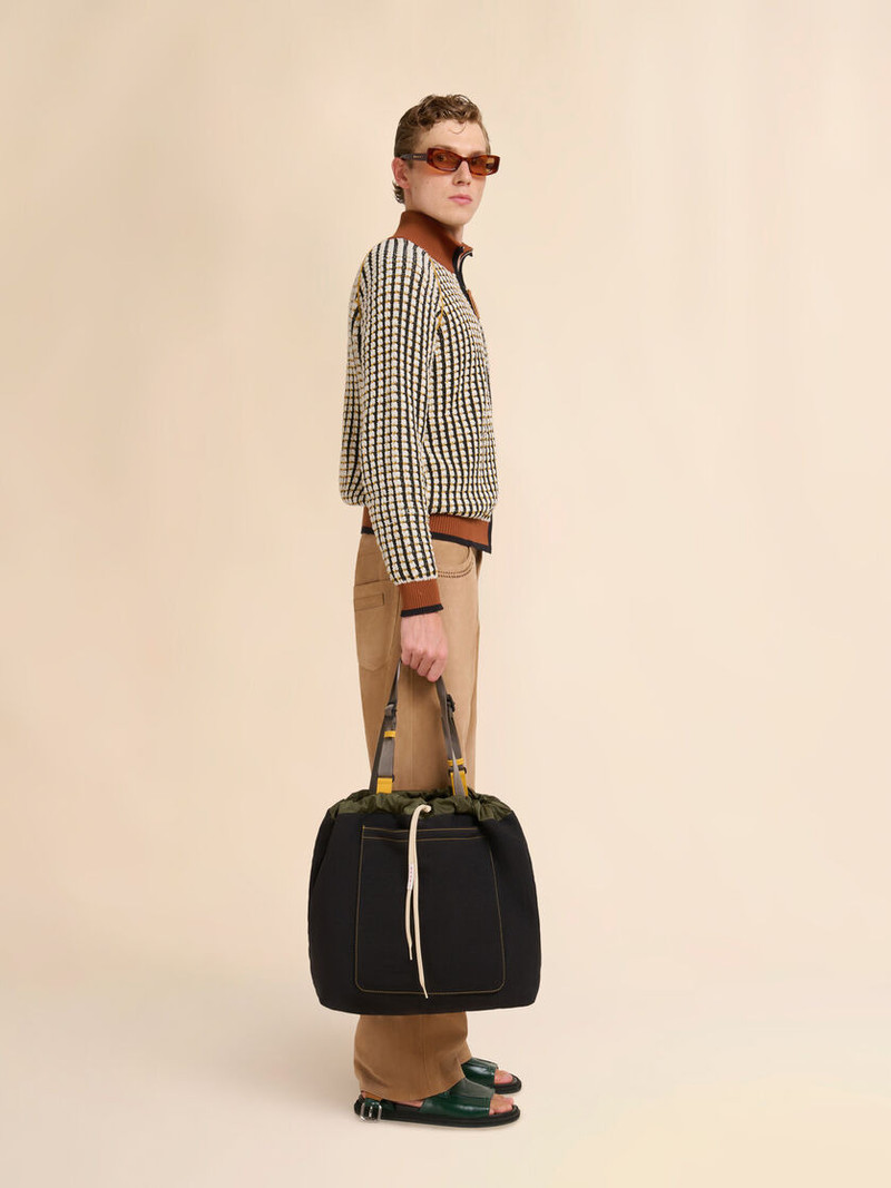Marni BLACK TECHNICAL FABRIC TOTE BAG outlook