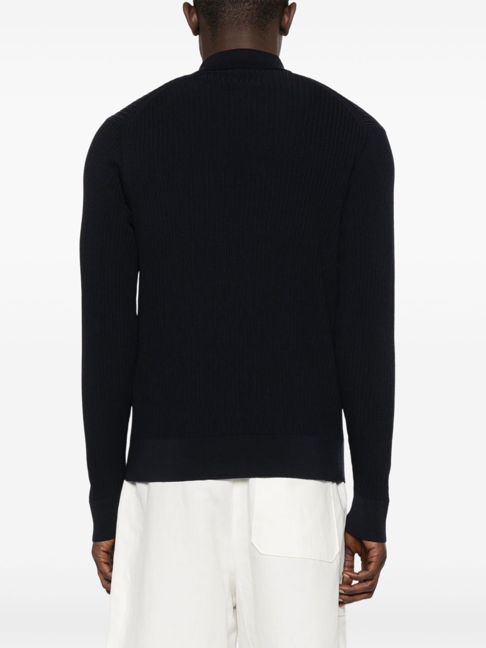 ribbed-knit polo shirt - 4
