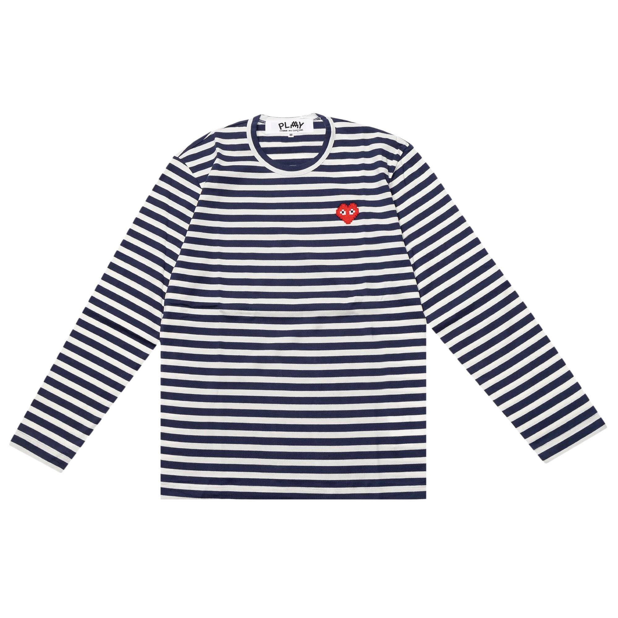 Comme des Garçons PLAY Striped Long-Sleeve T-Shirt 'Navy/White' - 1