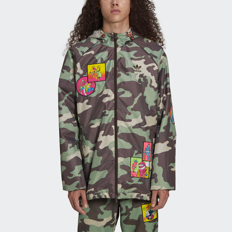 adidas originals x JEREMY SCOTT Crossover Casual hooded Camouflage Jacket Green H53375 - 3