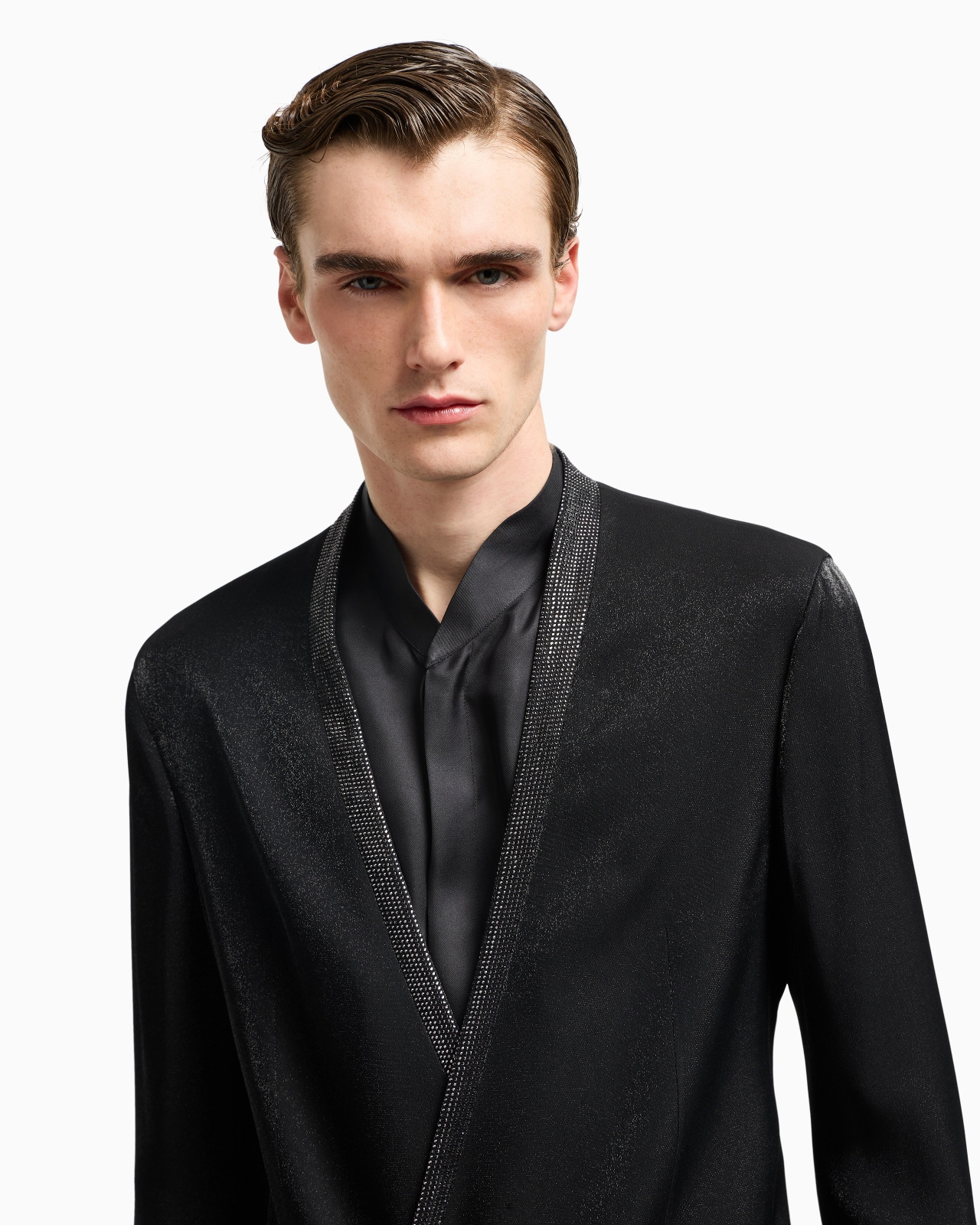 UPTON LINE TUXEDO JACKET IN A VISCOSE BLEND WITH RHINESTONES - 5