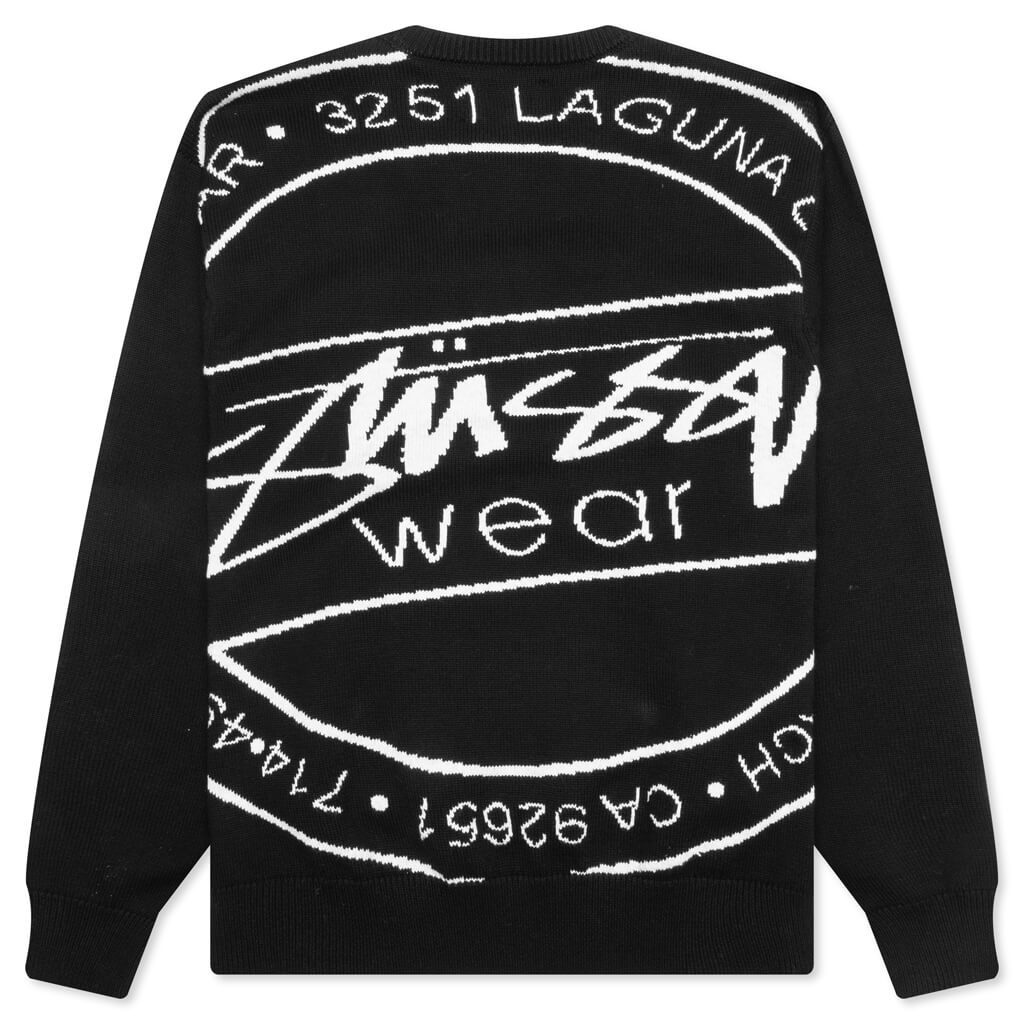 Stüssy LAGUNA ICON SWEATER - BLACK | feature | REVERSIBLE