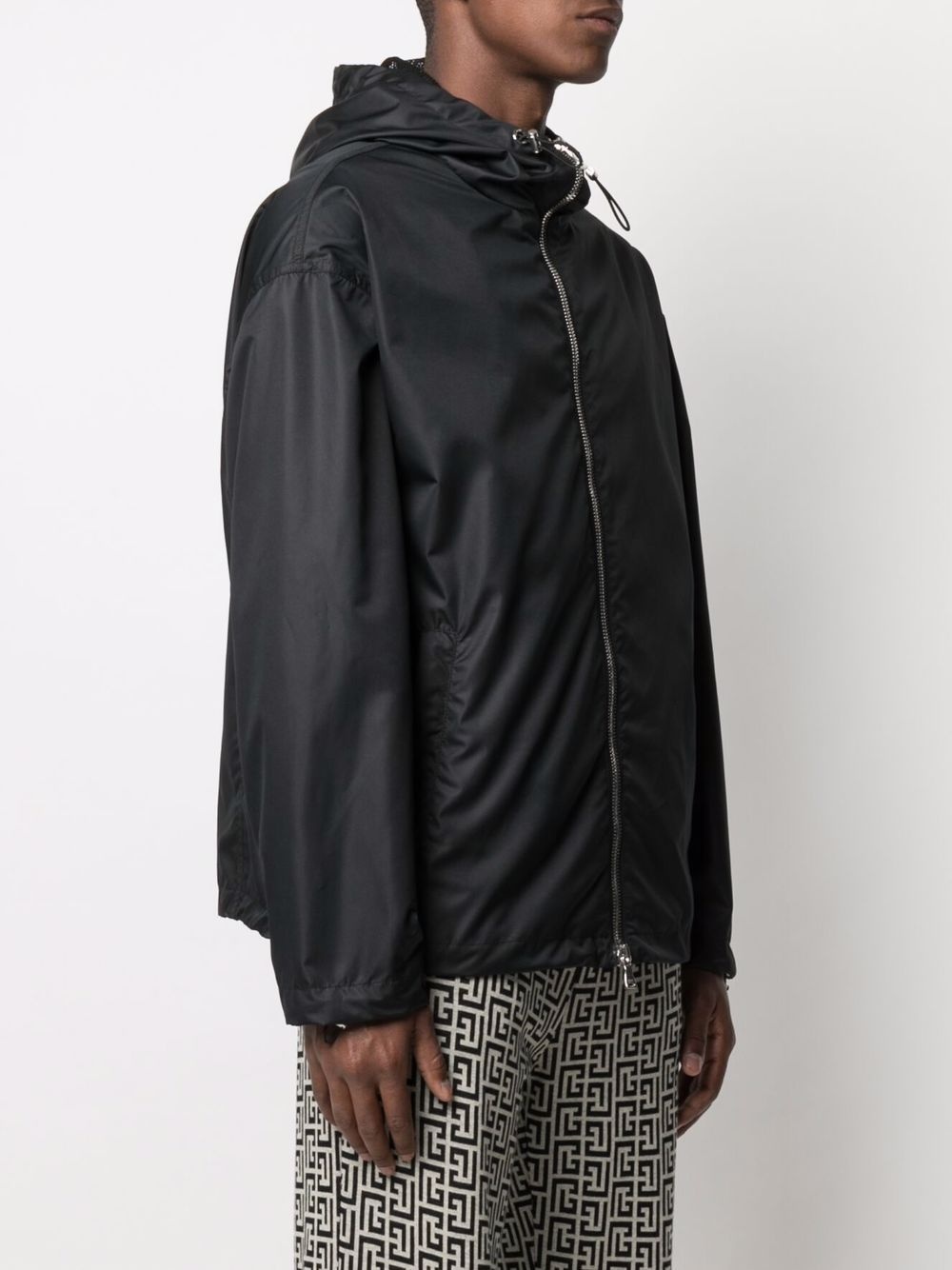 logo-print hooded jacket - 4
