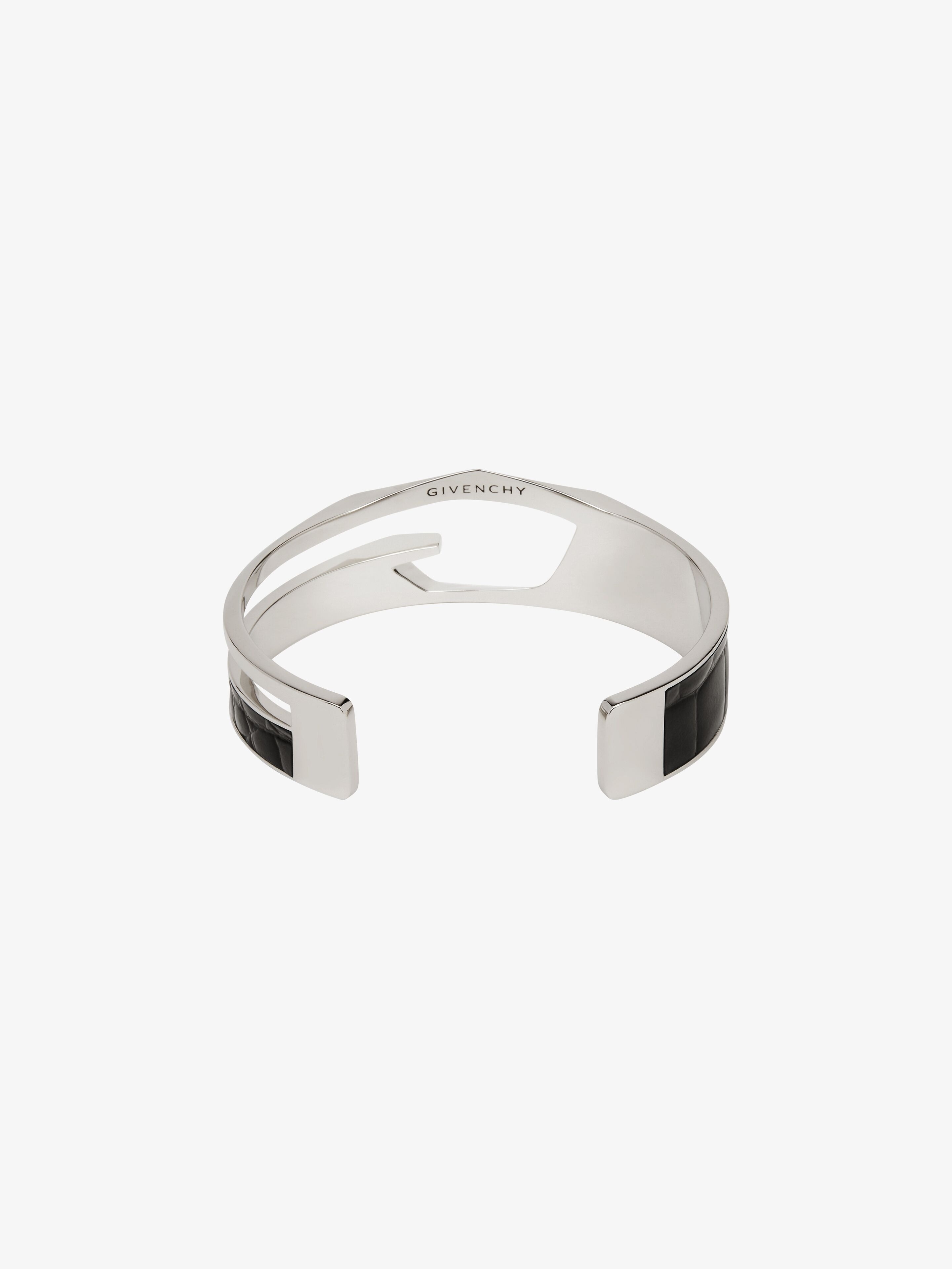 GIV CUT BRACELET IN METAL AND LEATHER - 4