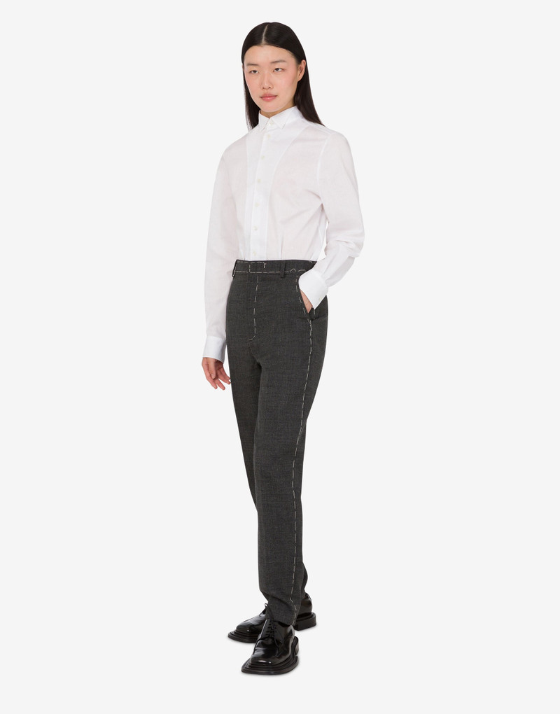 EMBROIDERED WOOL CANVAS PANTS 1