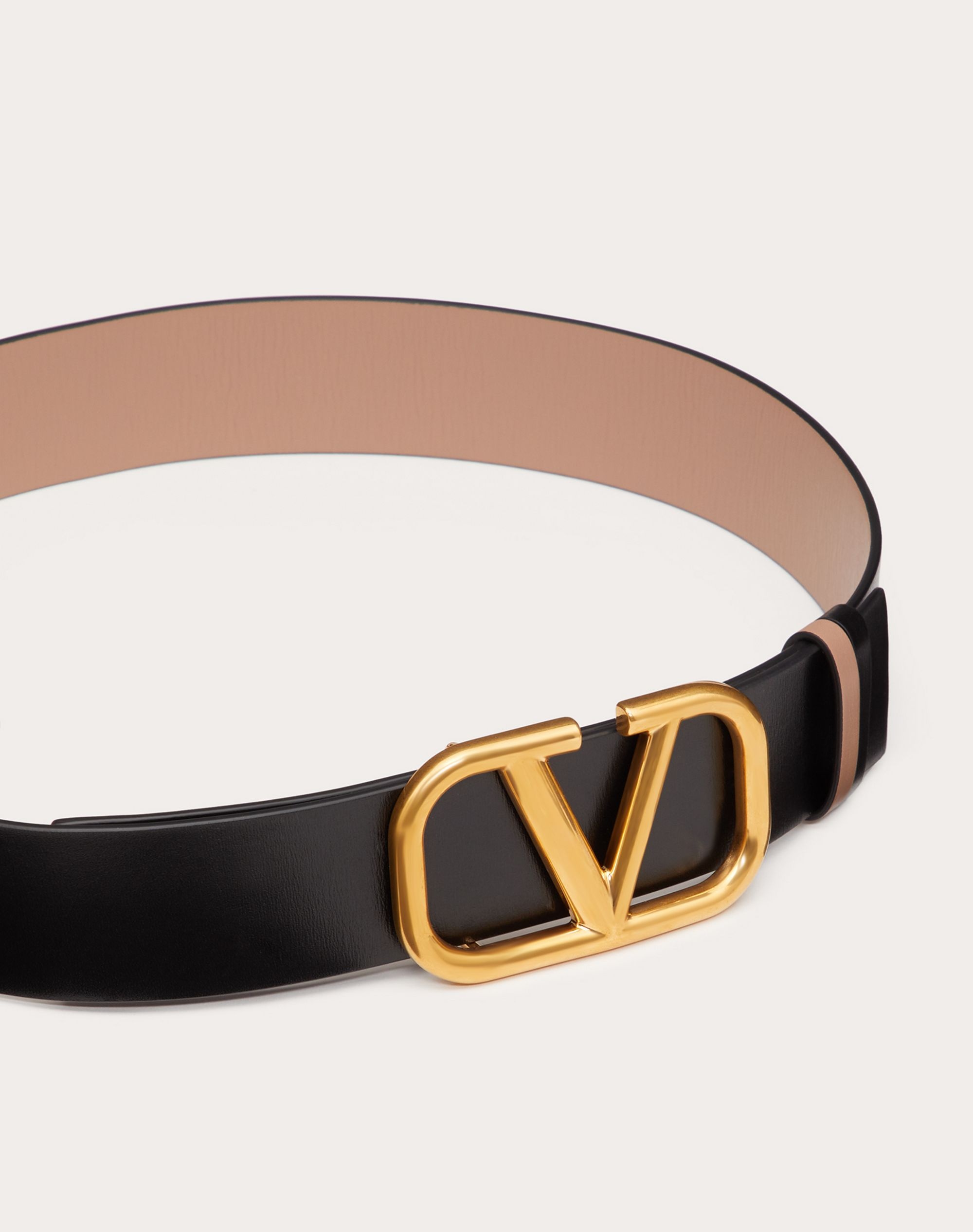 REVERSIBLE VLOGO SIGNATURE BELT IN Shiny CALFSKIN 40MM - 4