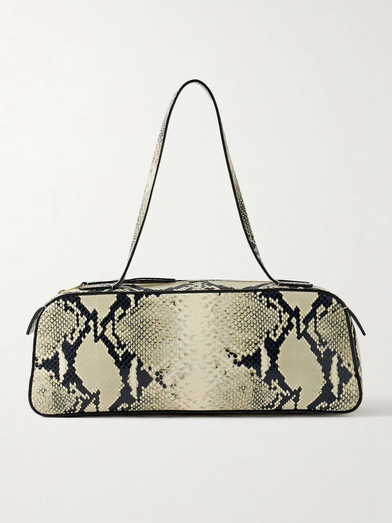 Simona snake-effect leather shoulder bag - 1