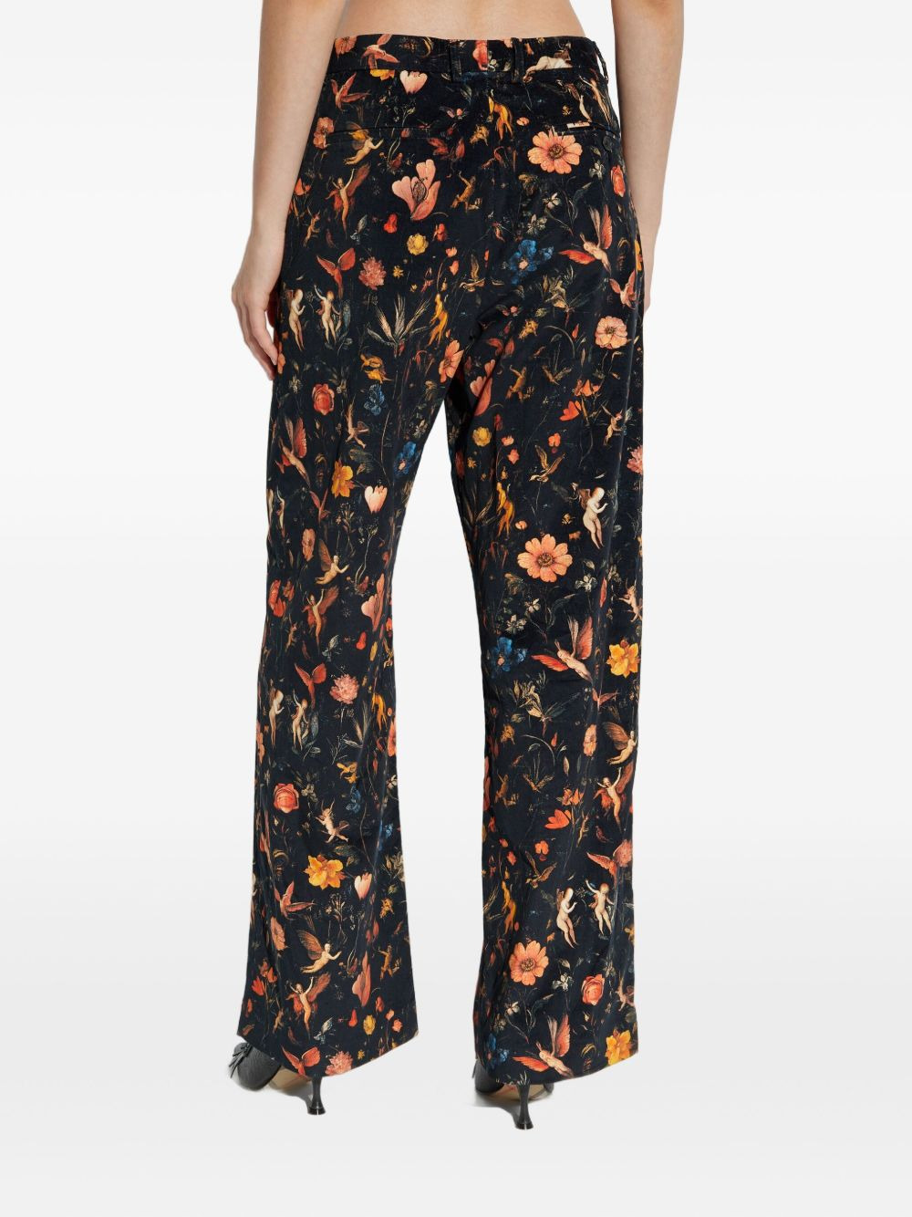 floral velvet trousers - 4