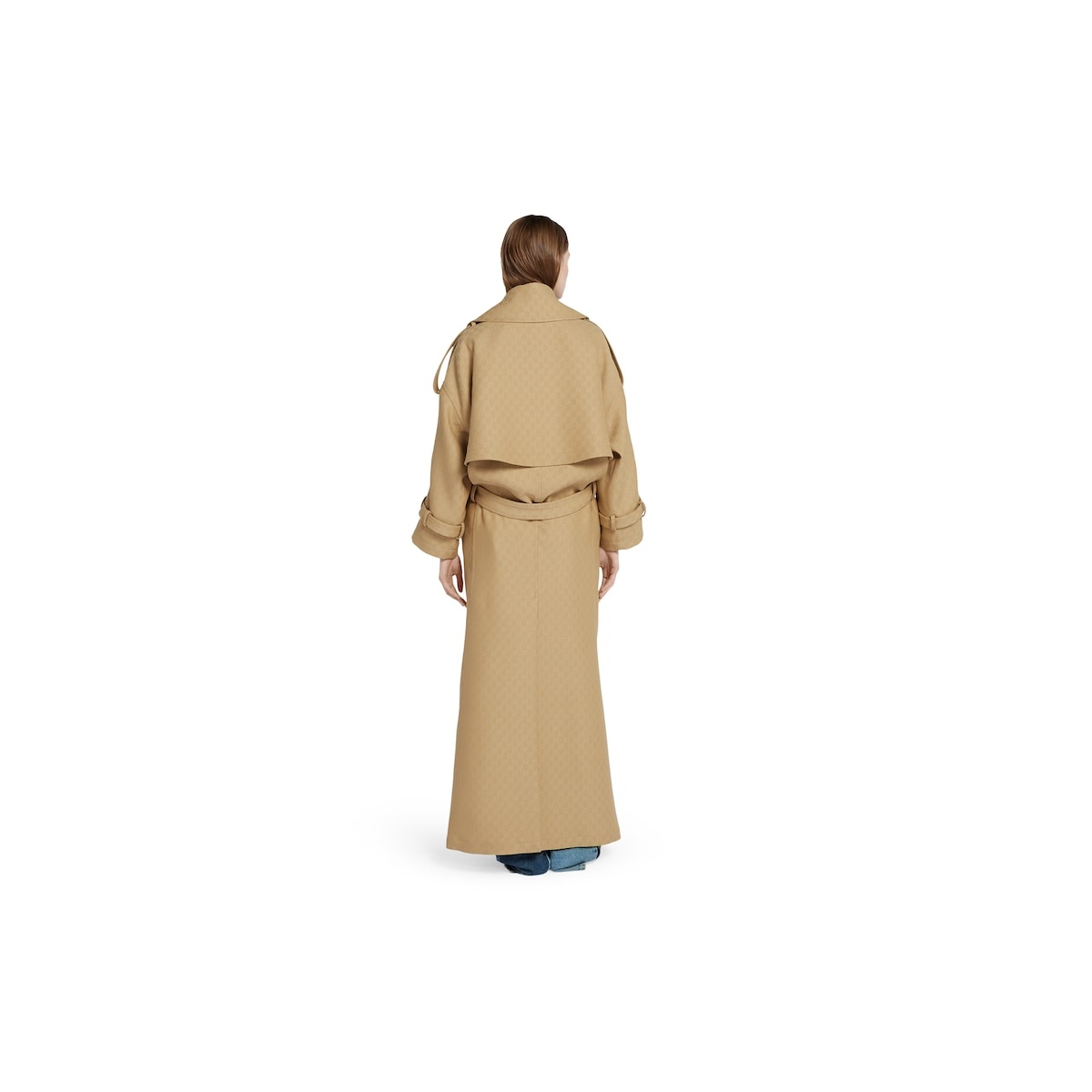 GG crêpe silk wool double-breasted coat - 4