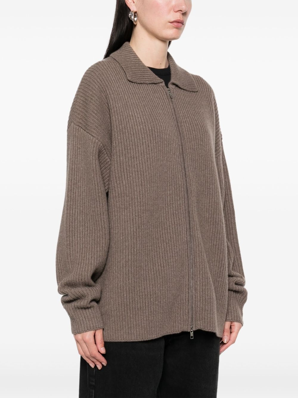 ribbed cardigan - 3